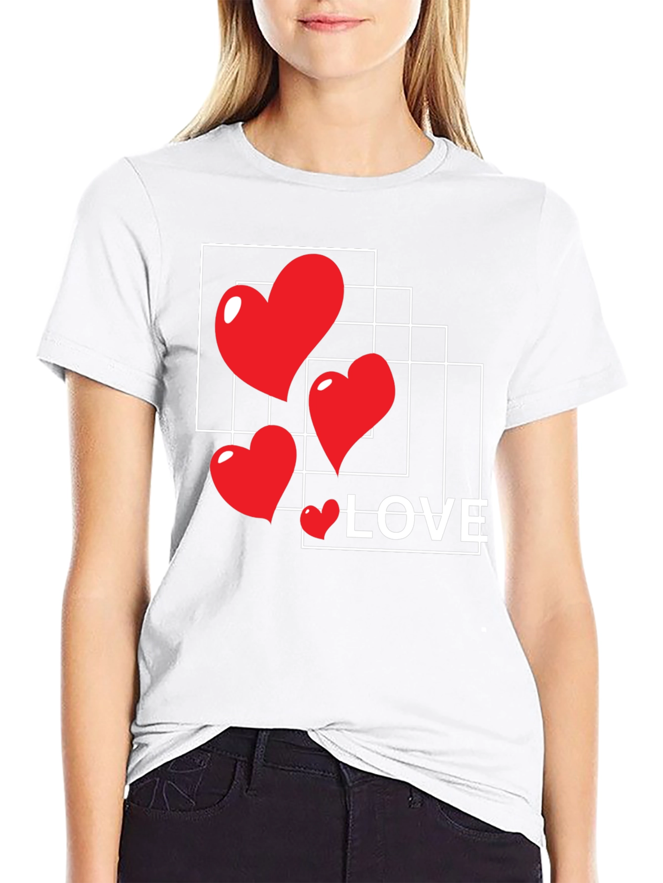Heart Love Graphic T-Shirt - Stylish Black Tee