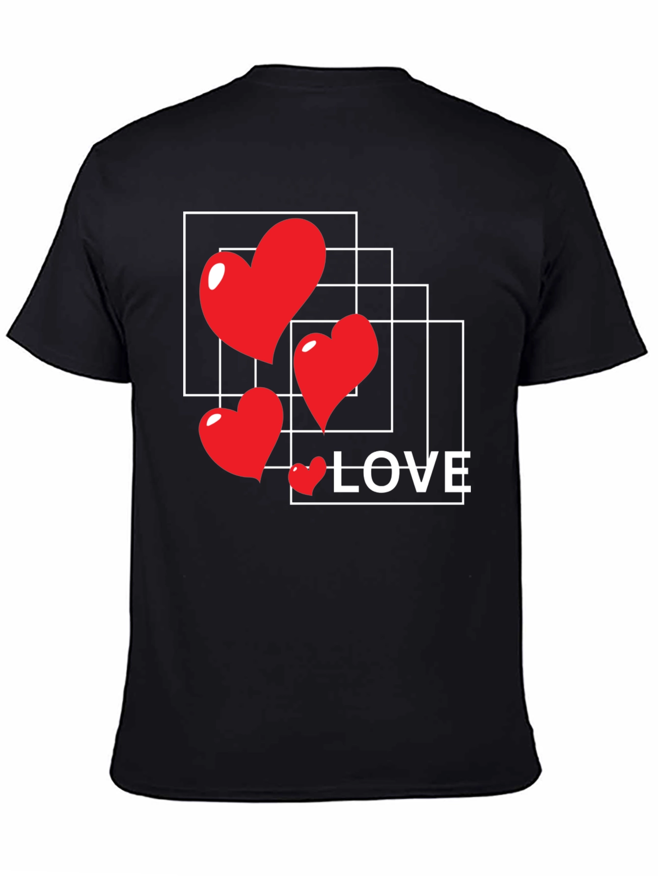 Heart Love Graphic T-Shirt - Stylish Black Tee