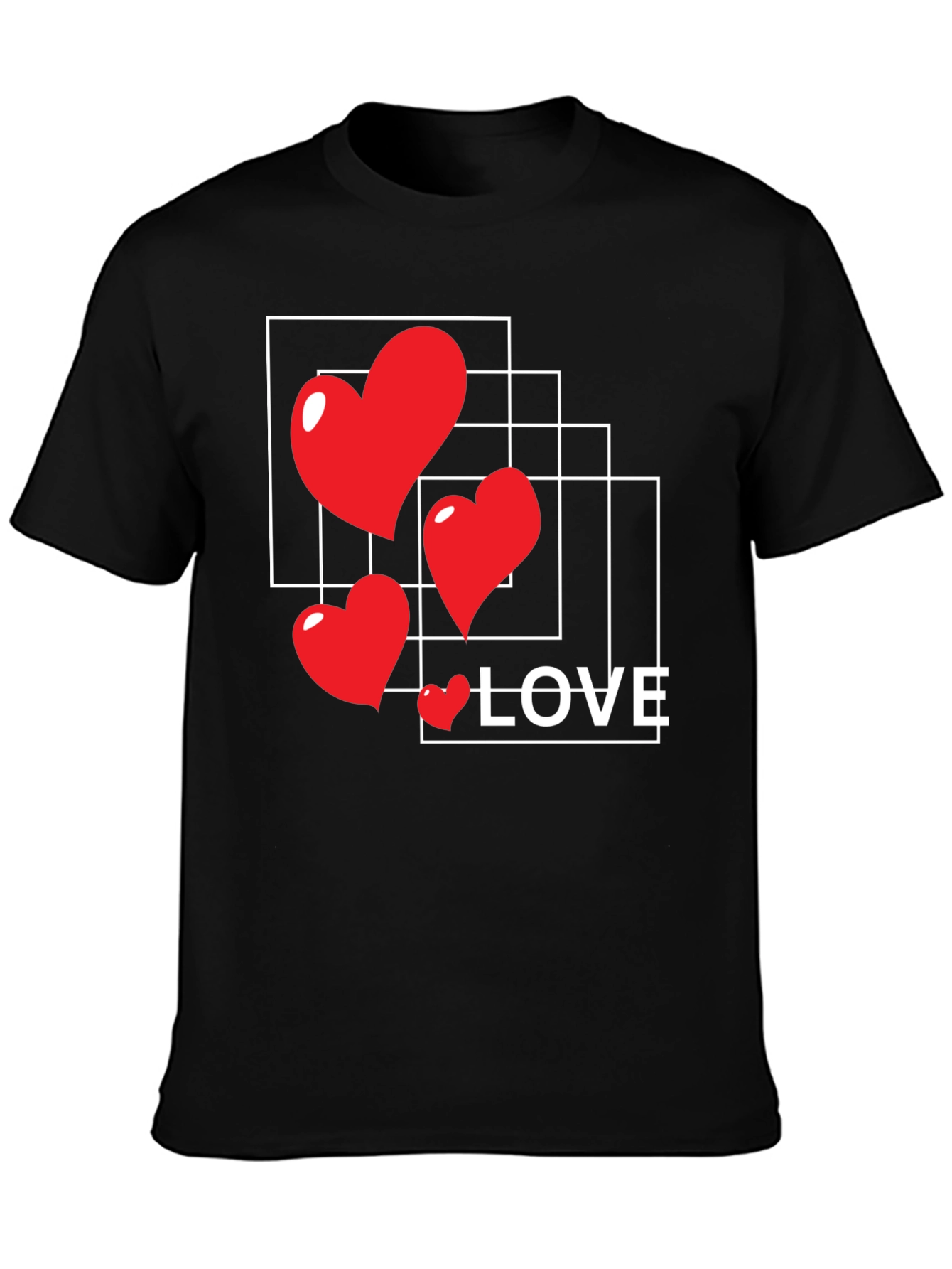 Heart Love Graphic T-Shirt - Stylish Black Tee