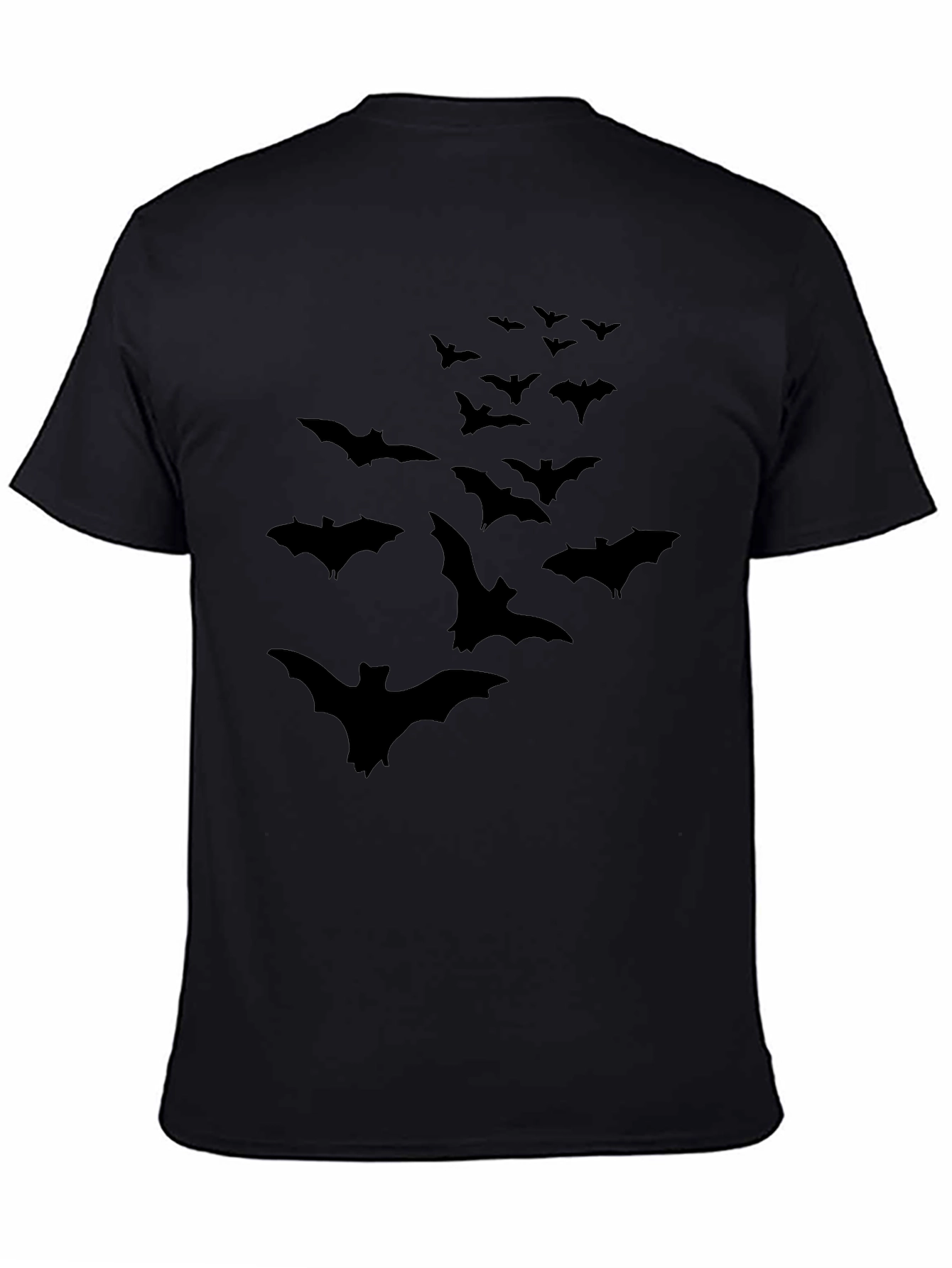 Mens Black Bat Graphic Tee - Halloween Ready!