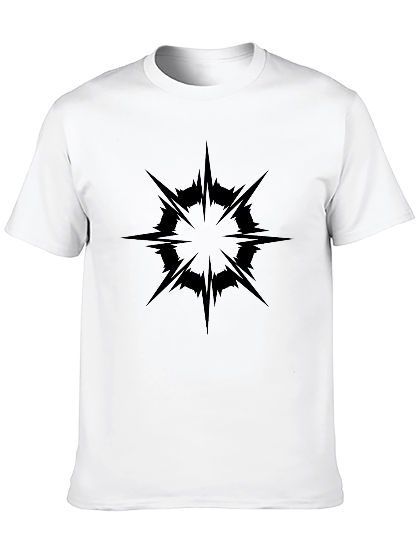 Bold Black Starburst Graphic Tee - Modern Streetwear Style