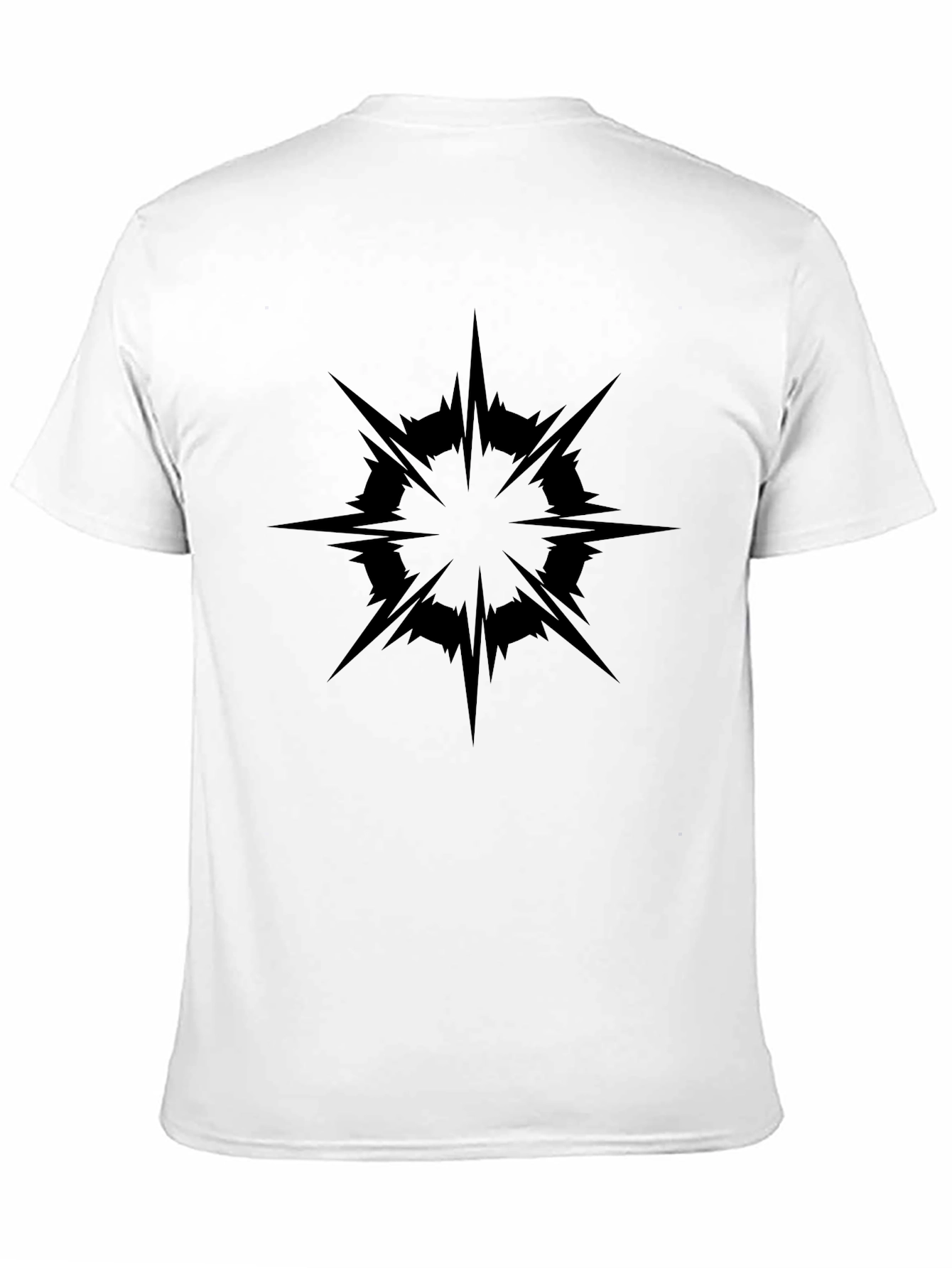 Bold Black Starburst Graphic Tee - Modern Streetwear Style