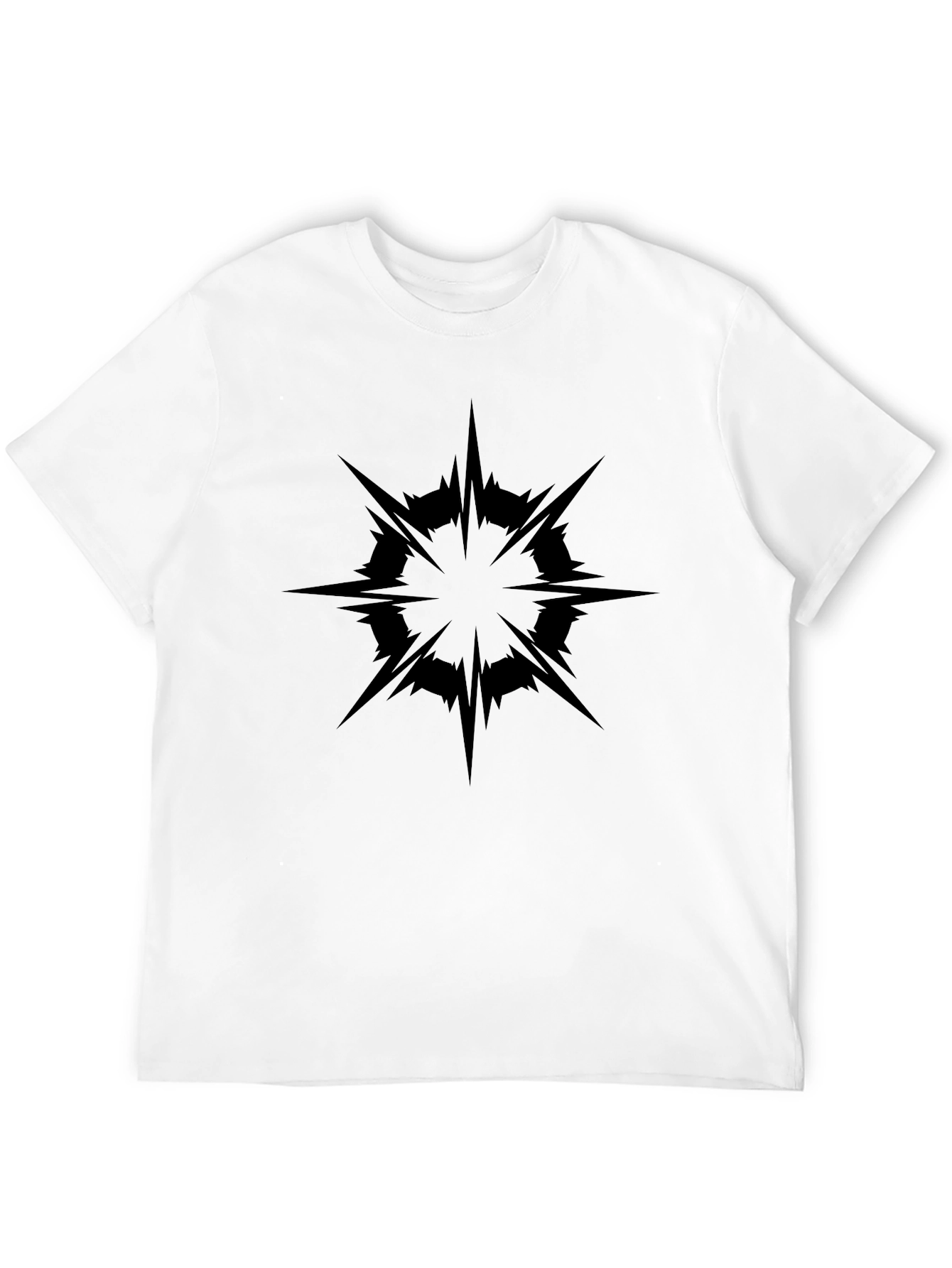 Bold Black Starburst Graphic Tee - Modern Streetwear Style
