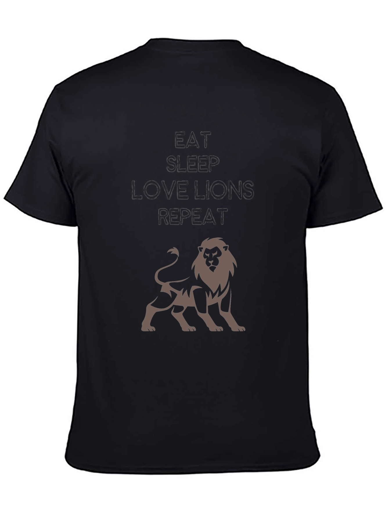 Eat Sleep Love Lions Repeat Black T-Shirt
