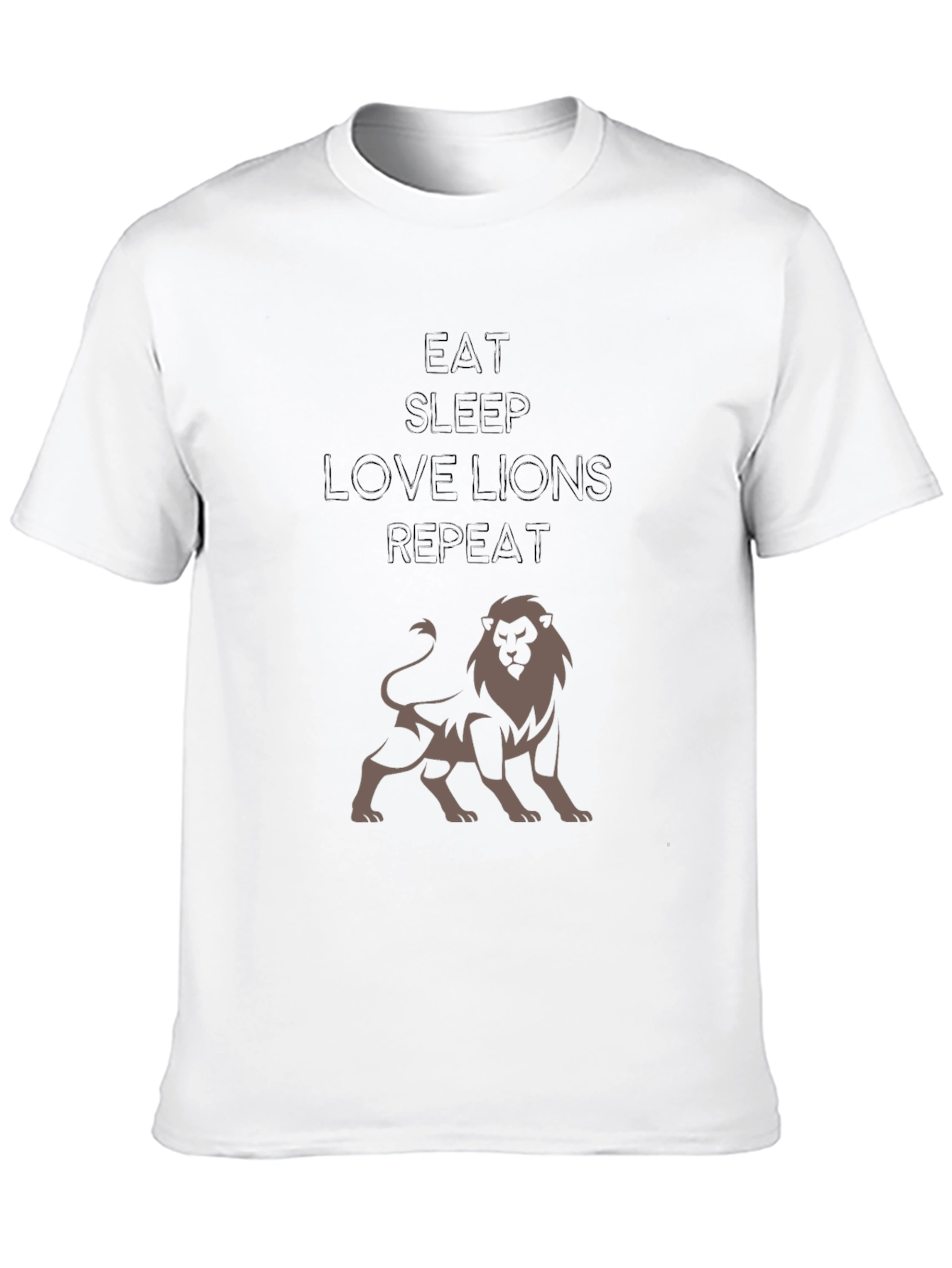 Eat Sleep Love Lions Repeat Black T-Shirt