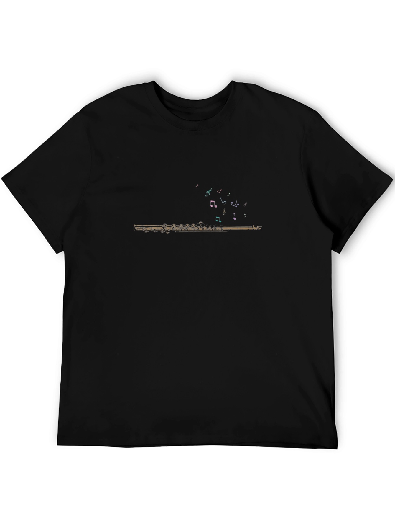 Musical Flute Graphic Tee - Black