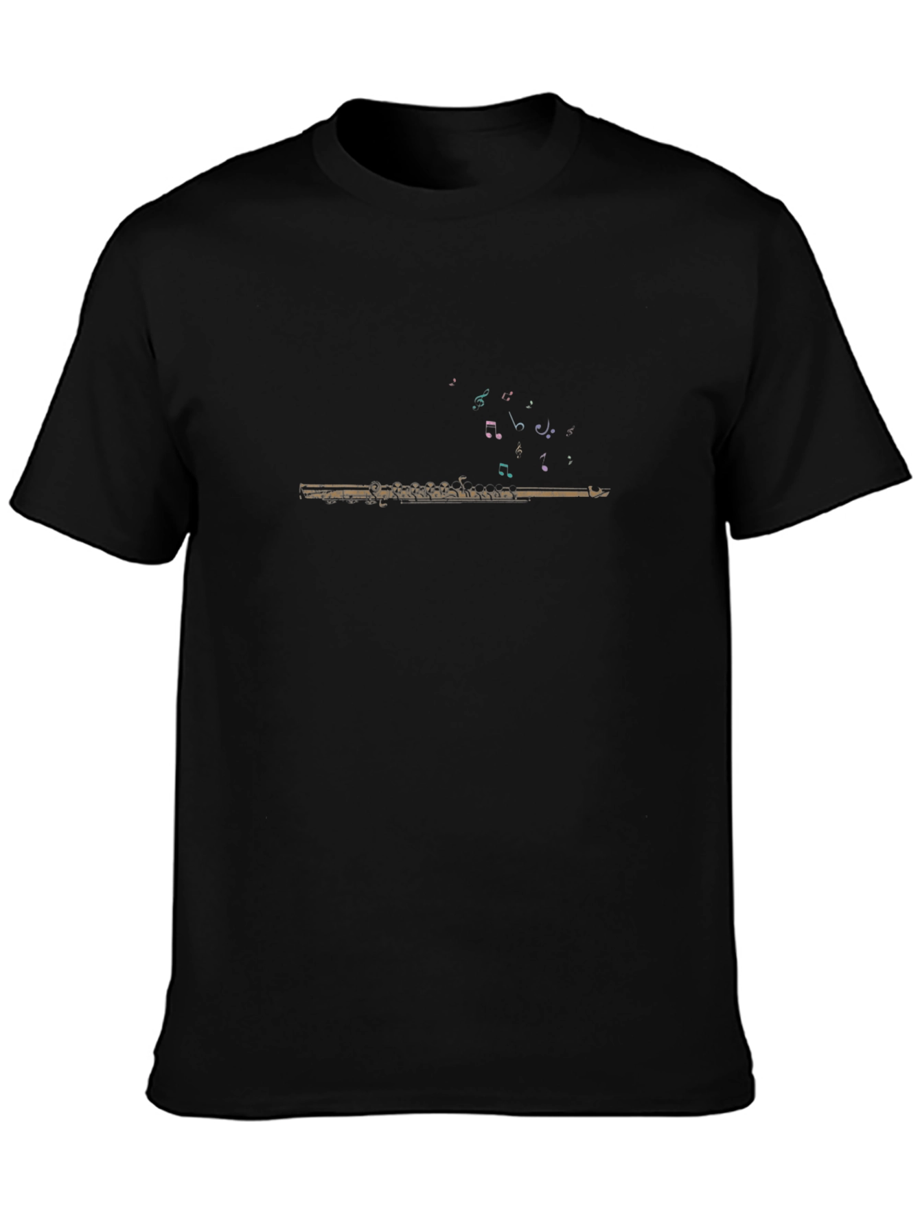 Musical Flute Graphic Tee - Black