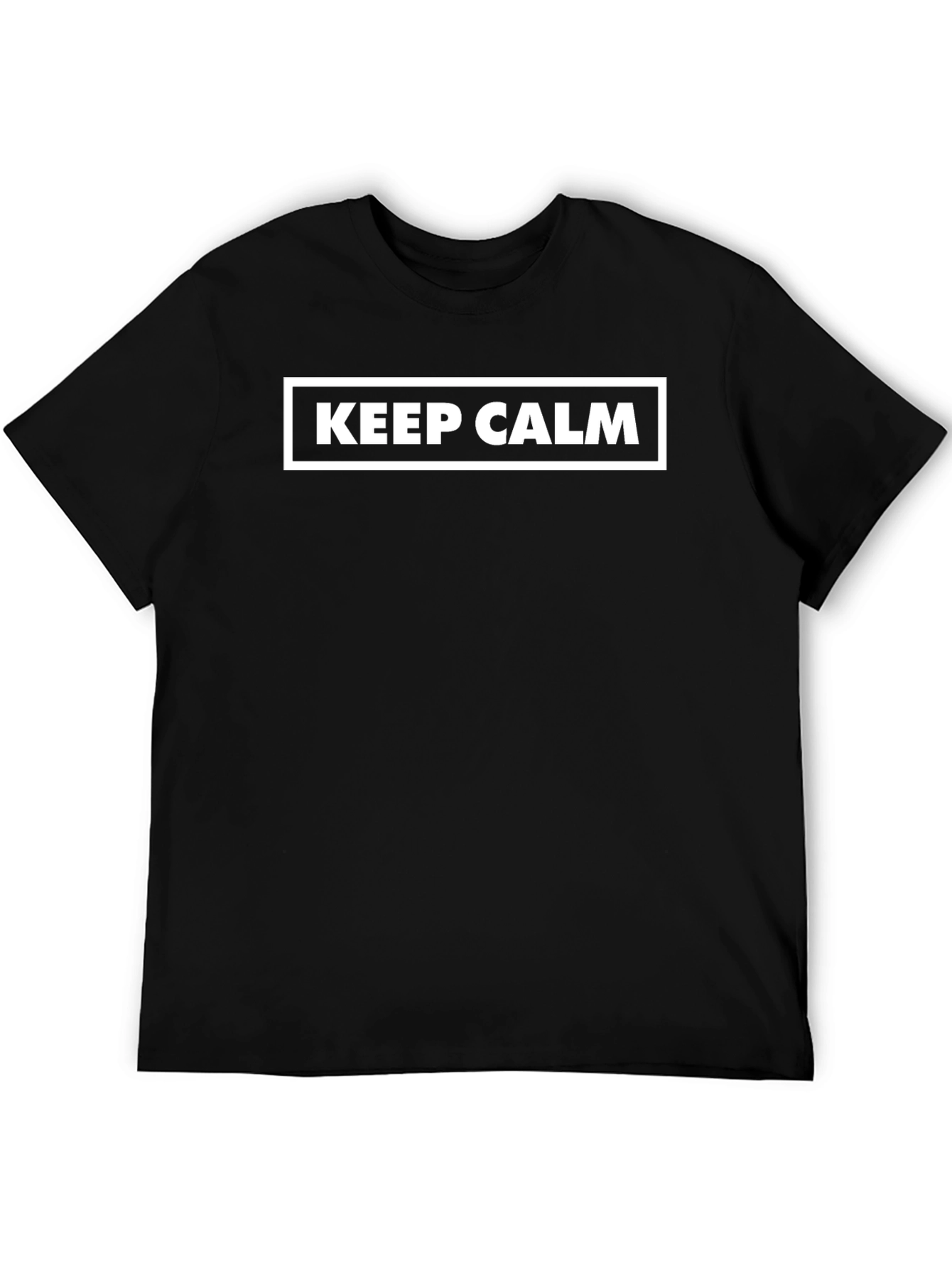 Keep Calm Graphic Tee - Black Cotton Blend