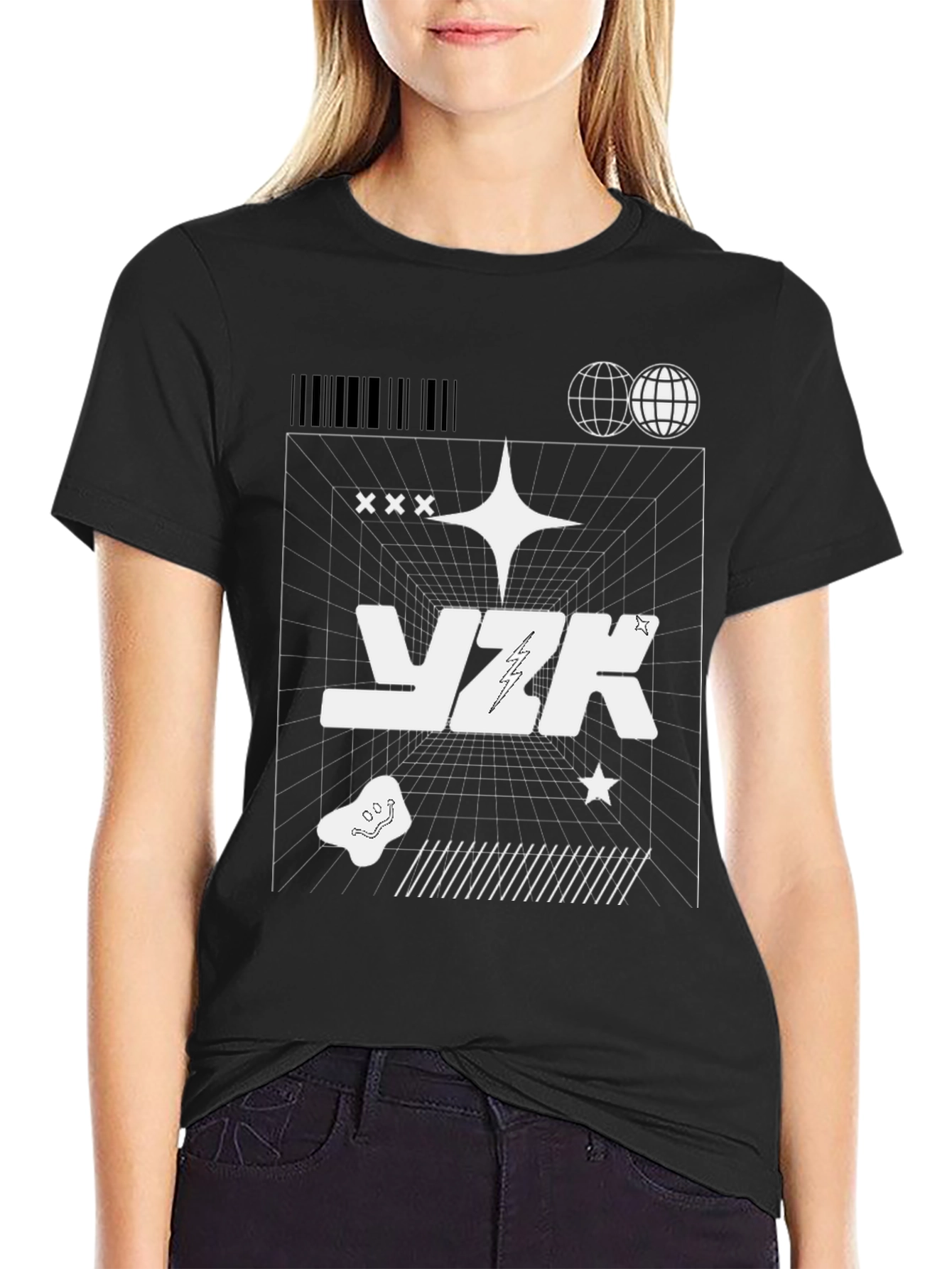Trendy Black Graphic Print T-Shirt