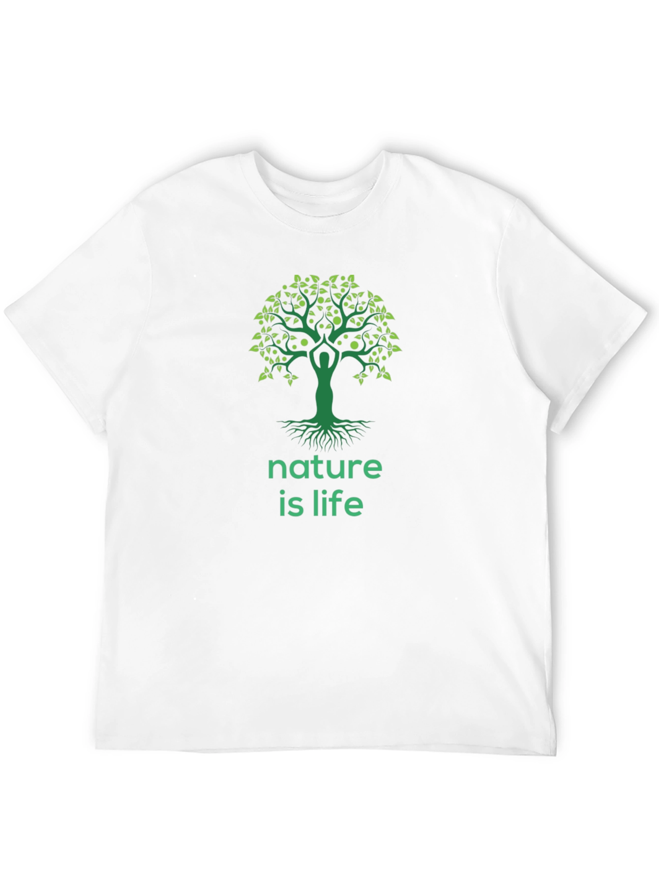 Nature is Life Graphic Tee - Black Cotton Blend