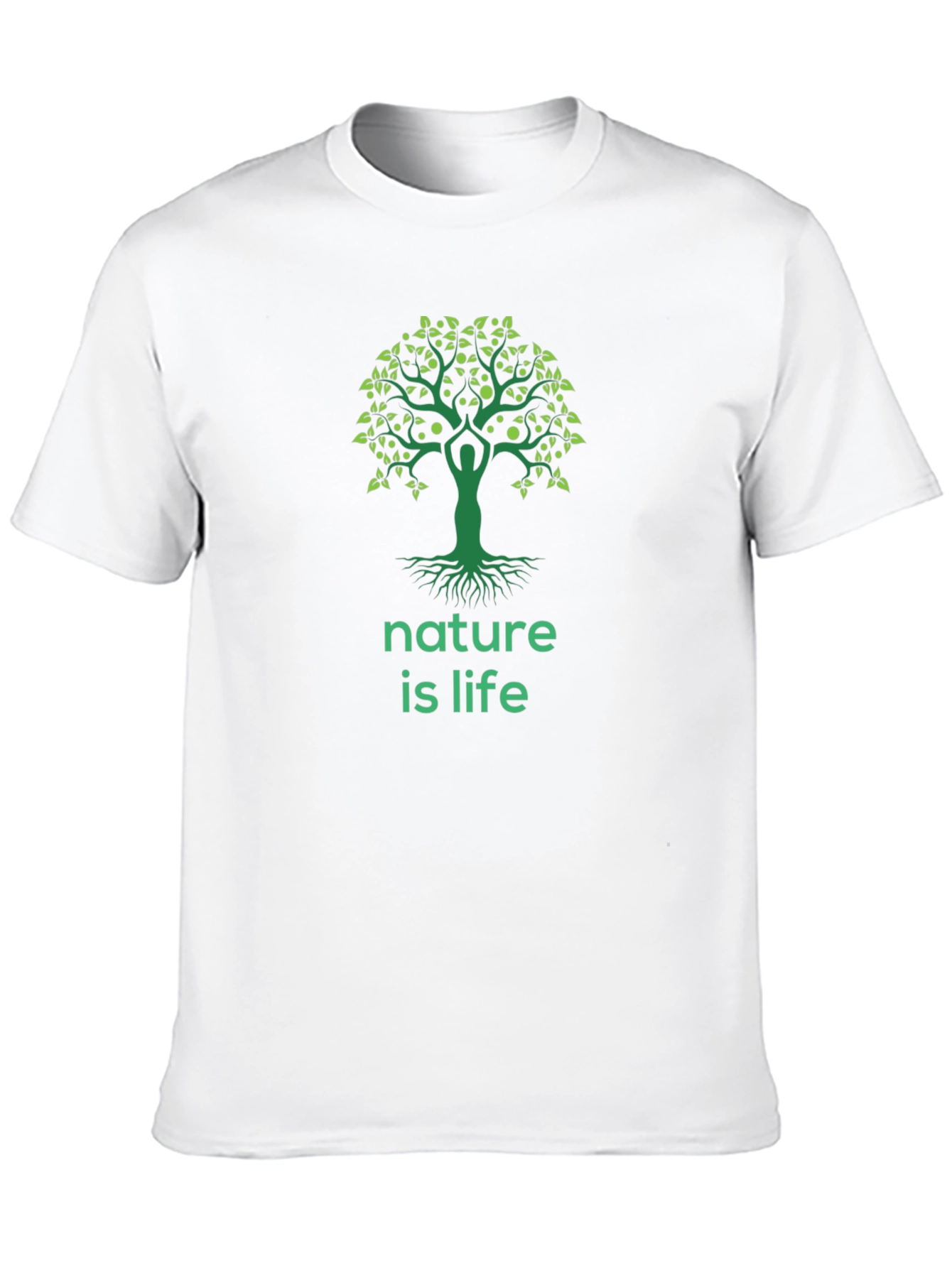 Nature is Life Graphic Tee - Black Cotton Blend