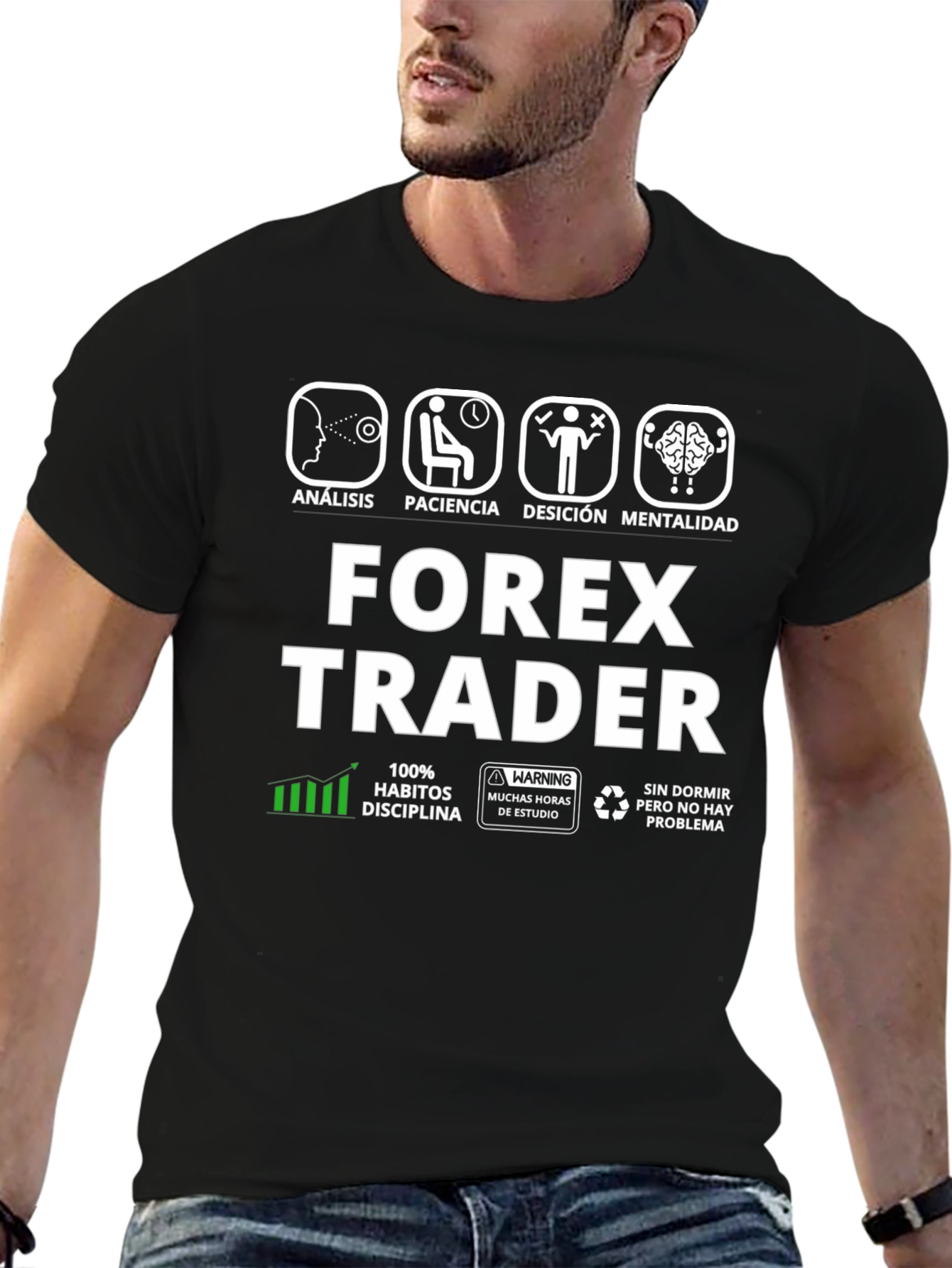 Forex Trader T-Shirt - Analysis Patience Decision Mentality