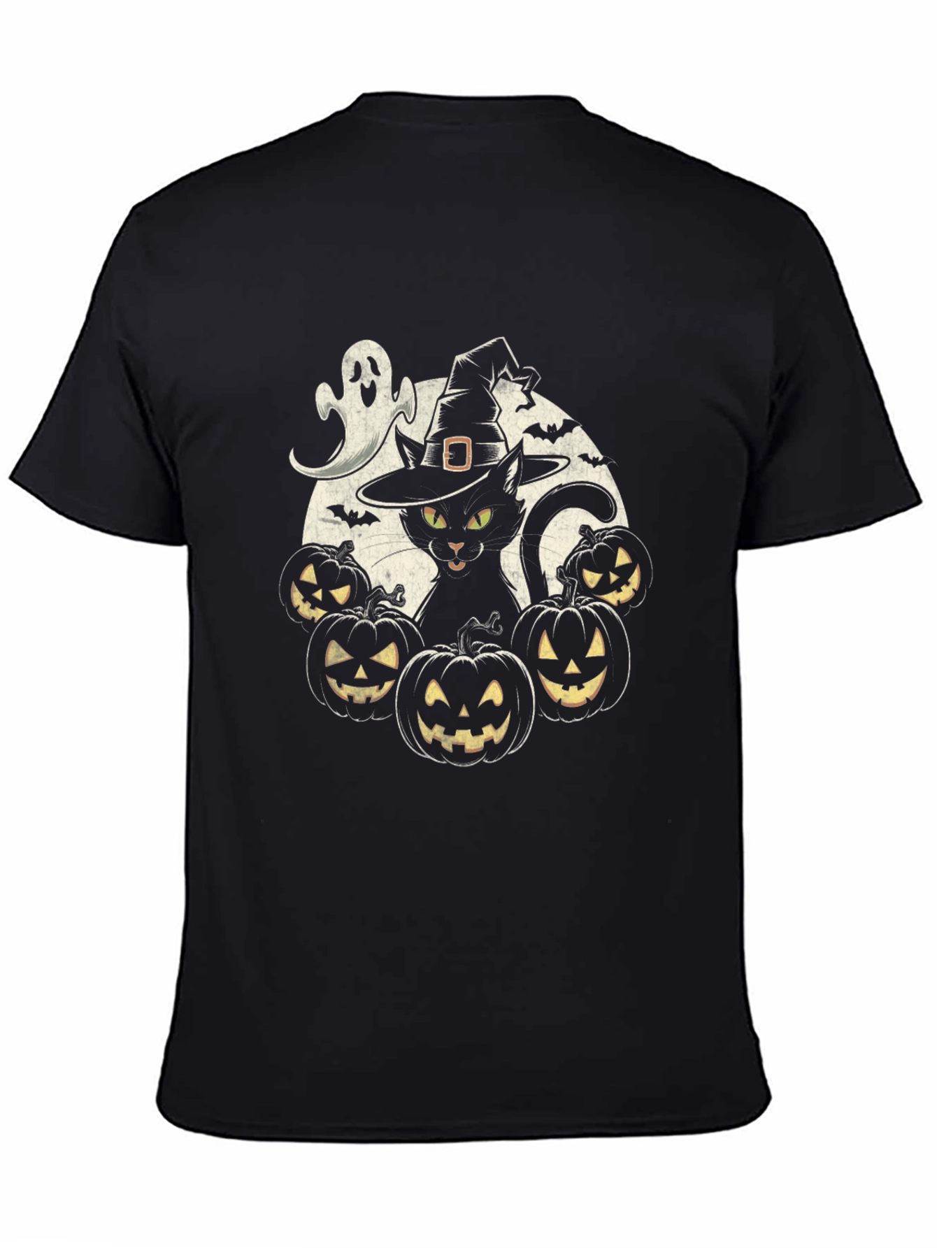 Halloween Cat & Pumpkins T-Shirt