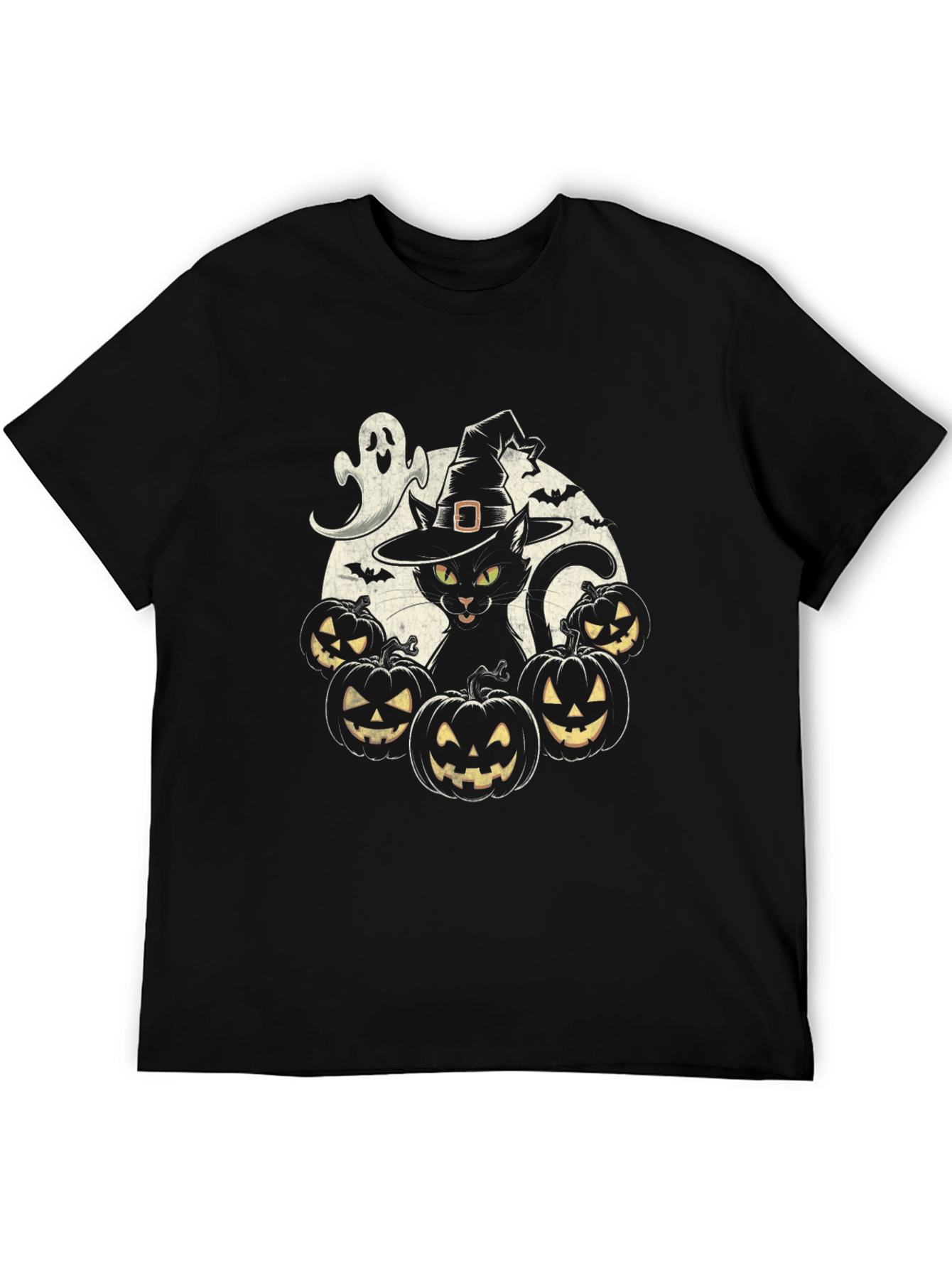 Halloween Cat & Pumpkins T-Shirt