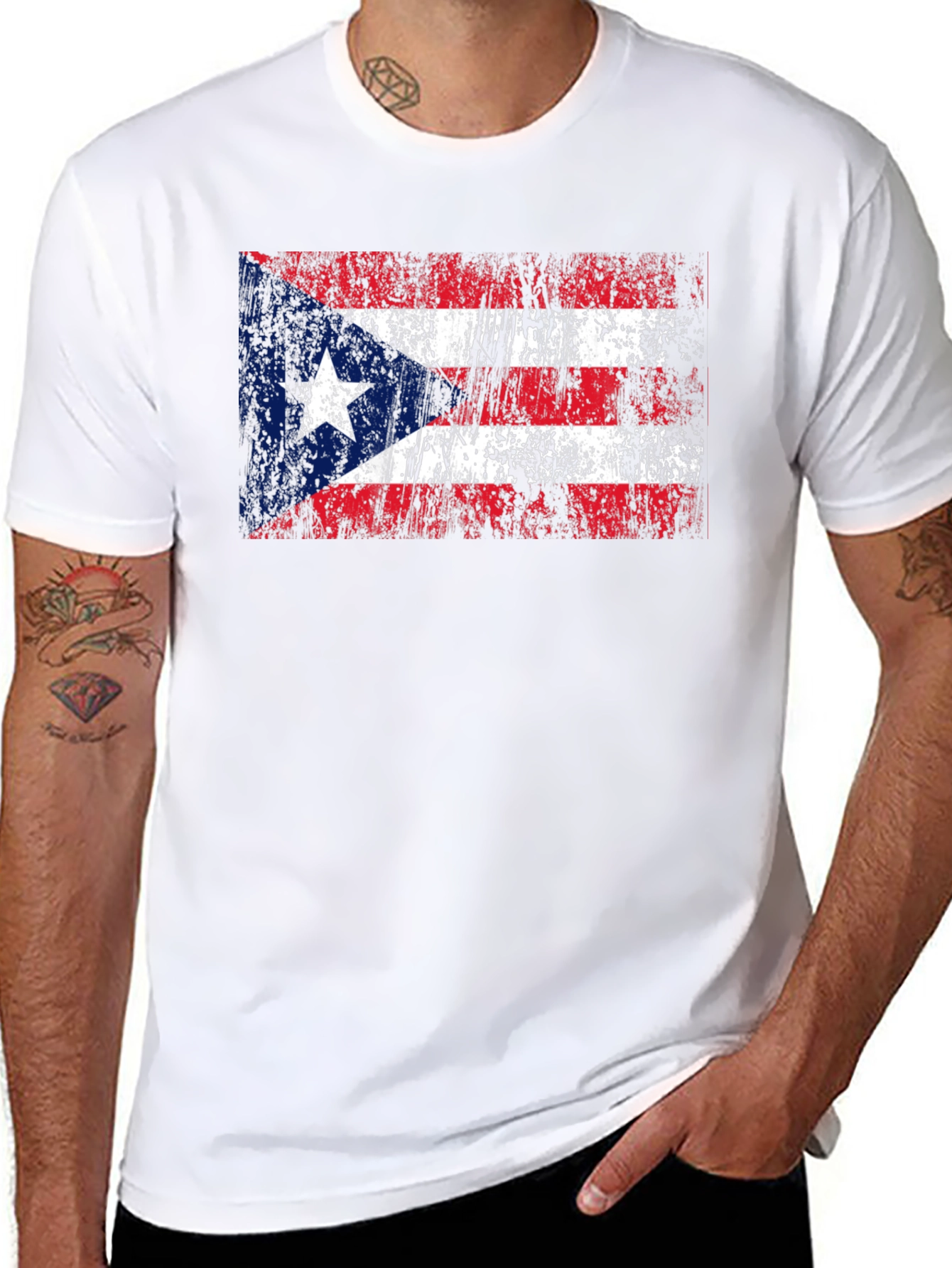 Puerto Rico Flag Distressed T-Shirt