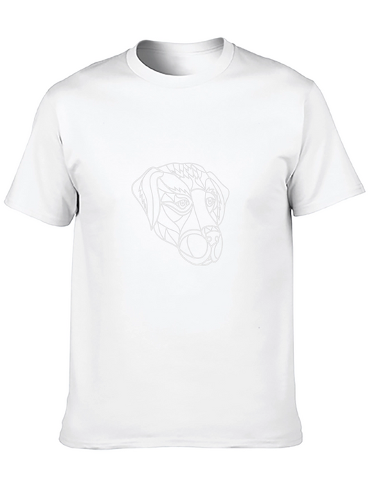 Abstract Dog Graphic Black T-Shirt