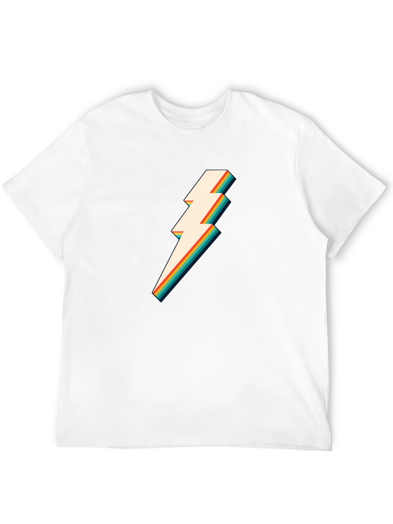 Retro Lightning Bolt Graphic Tee - Black T-Shirt
