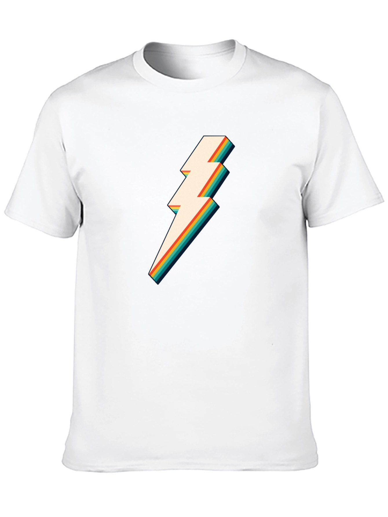 Retro Lightning Bolt Graphic Tee - Black T-Shirt