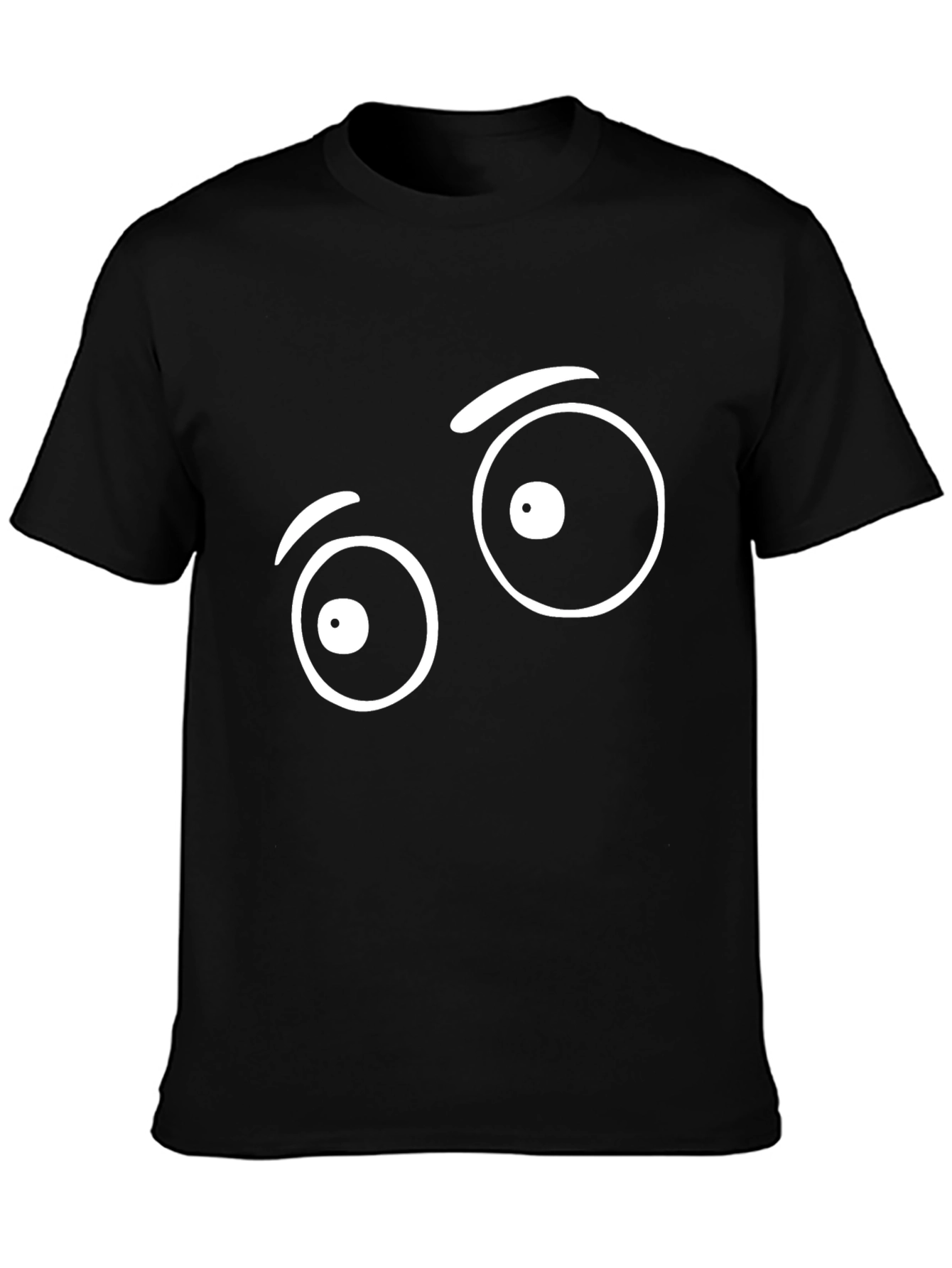 Funny Eye Graphic Tee - Black Cotton T-Shirt