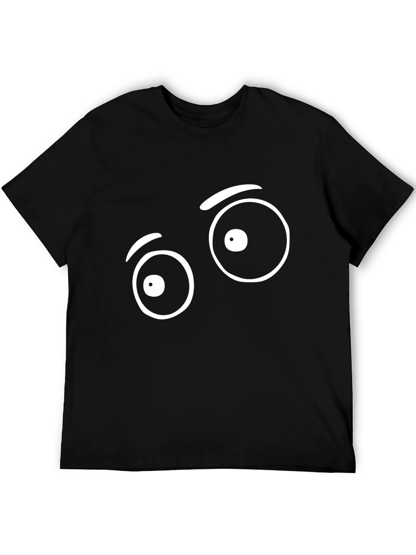 Funny Eye Graphic Tee - Black Cotton T-Shirt