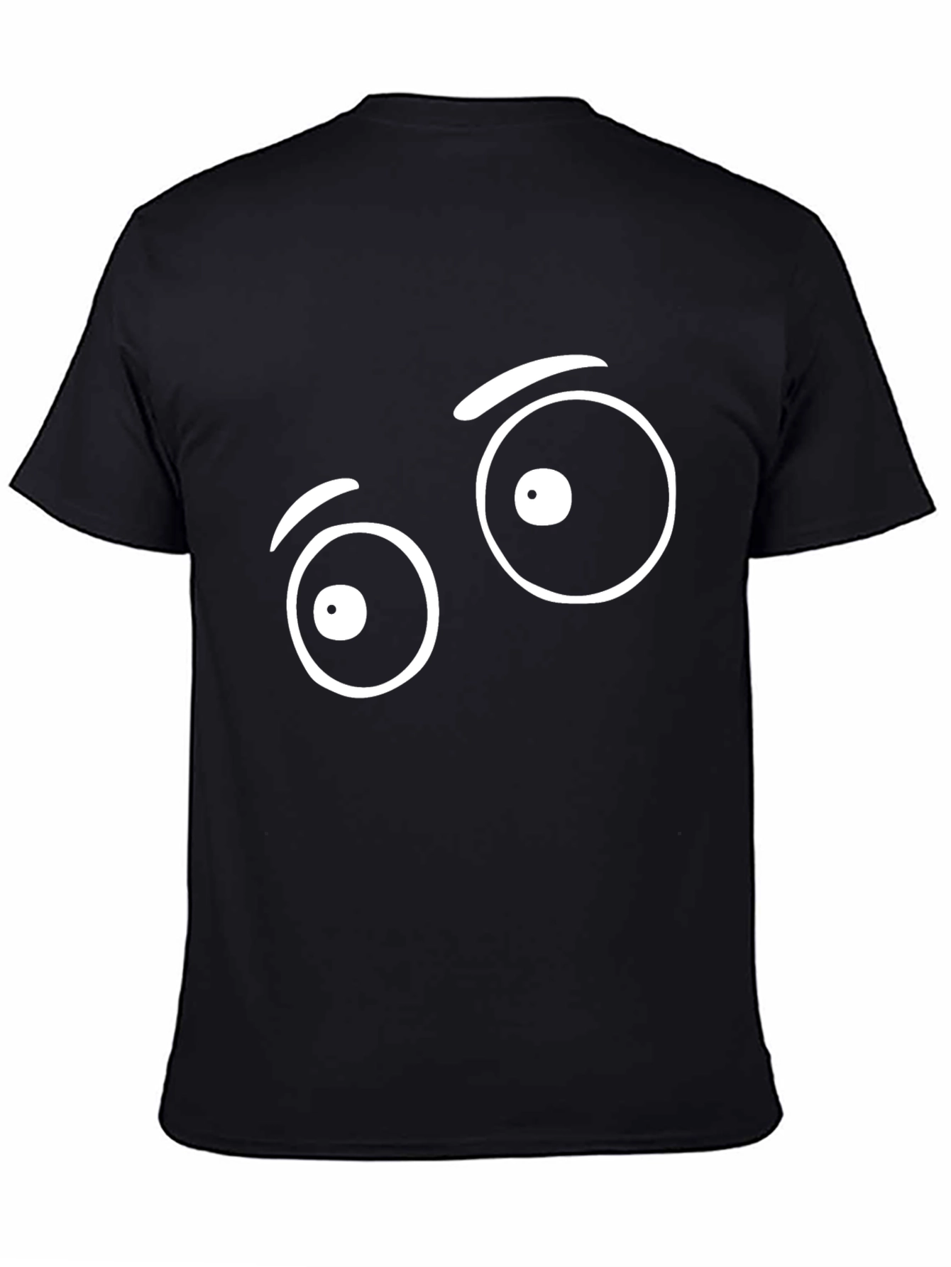 Funny Eye Graphic Tee - Black Cotton T-Shirt
