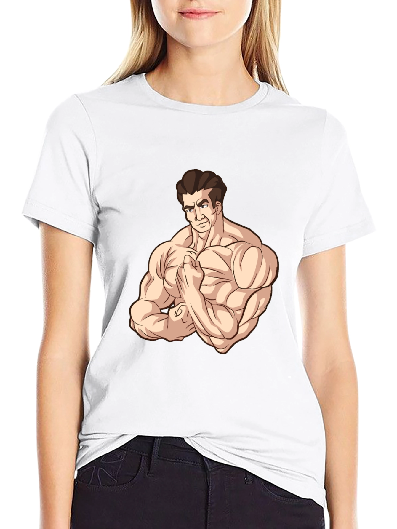 Muscle Man Graphic Tee - Black Cotton T-Shirt