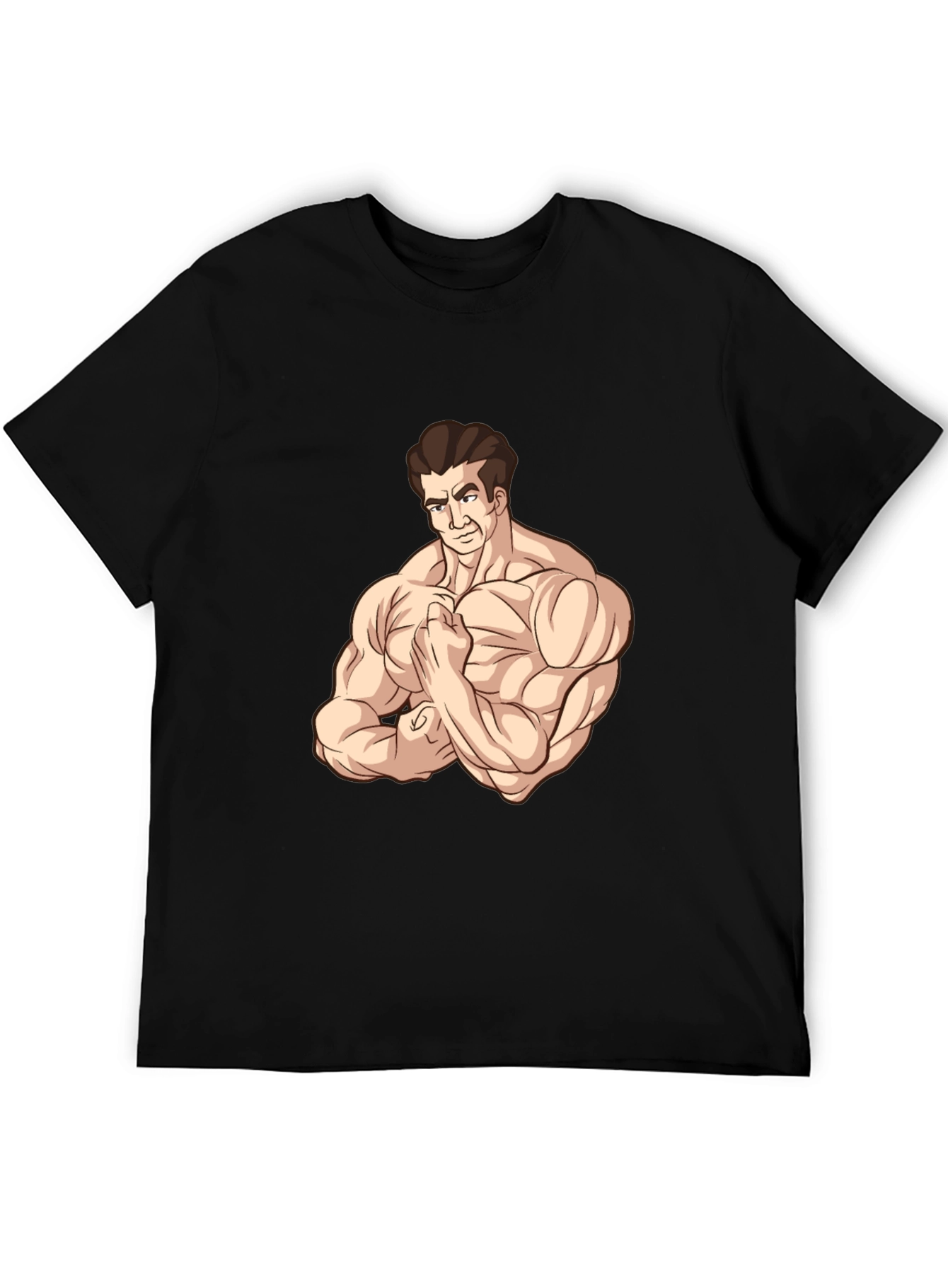 Muscle Man Graphic Tee - Black Cotton T-Shirt