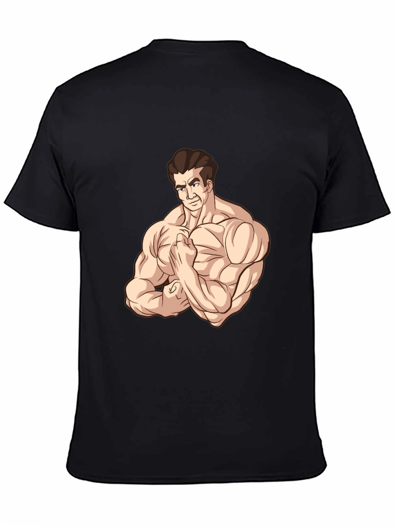 Muscle Man Graphic Tee - Black Cotton T-Shirt