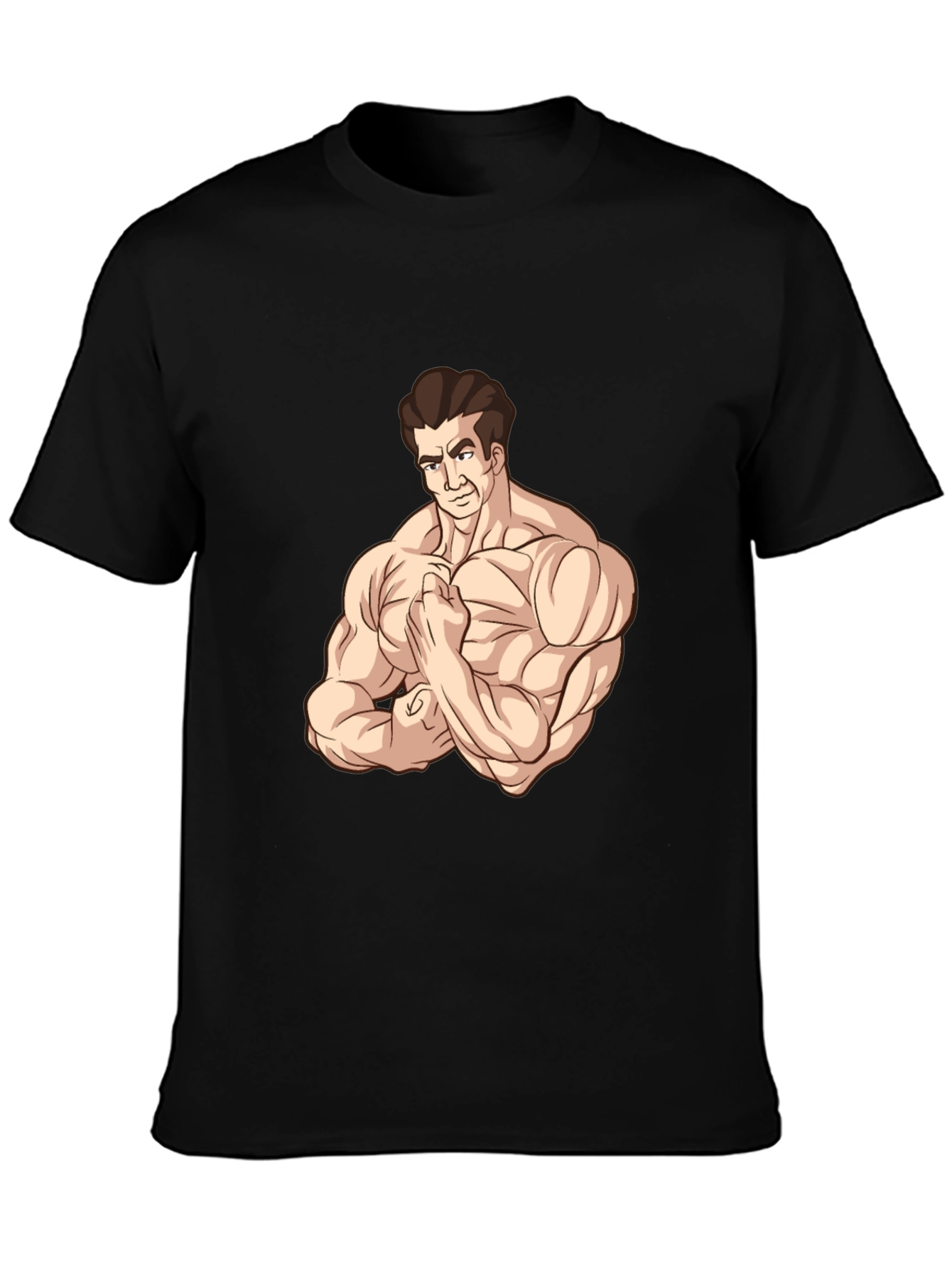 Muscle Man Graphic Tee - Black Cotton T-Shirt