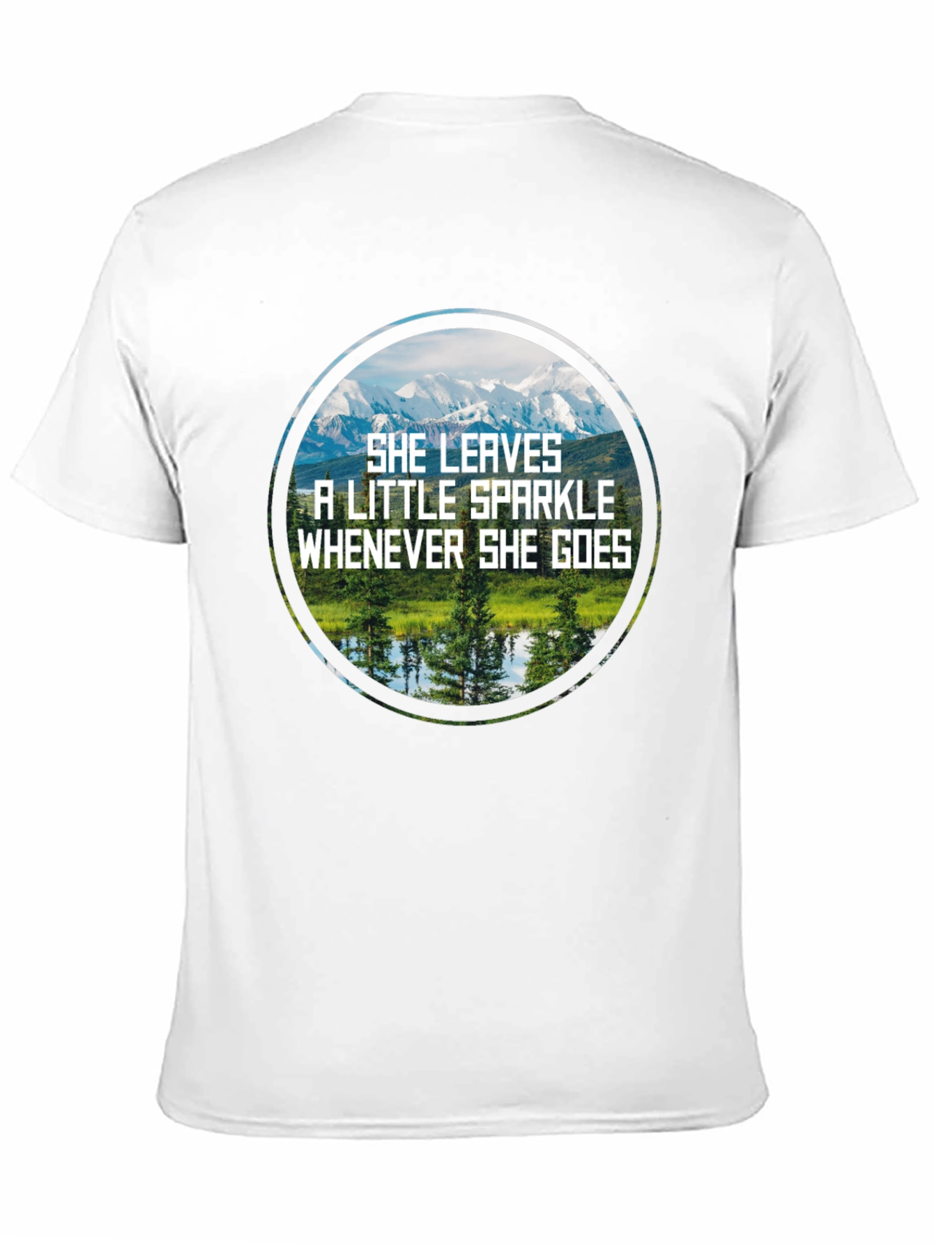 Sparkle Mountain Scene Black T-Shirt
