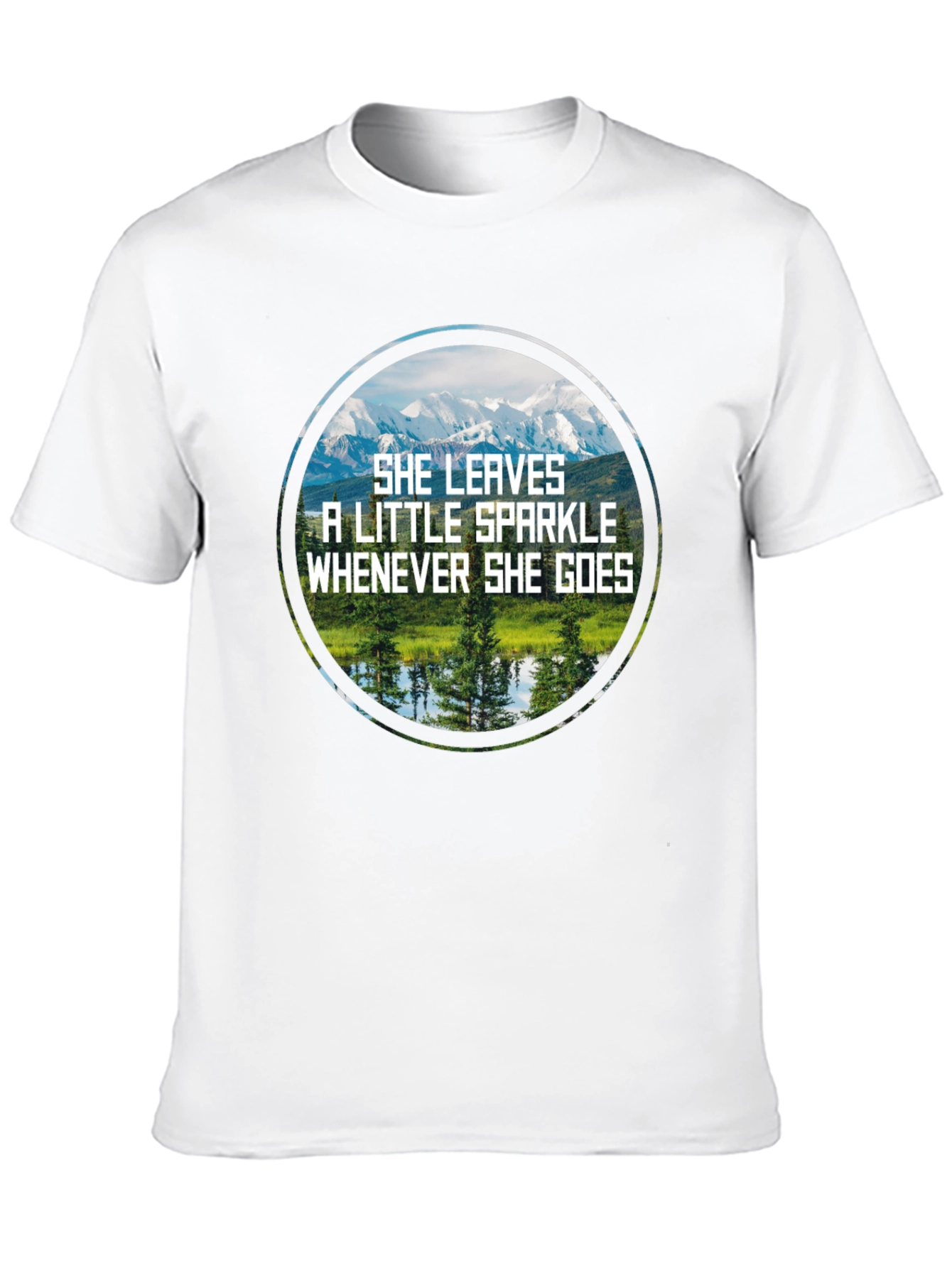 Sparkle Mountain Scene Black T-Shirt