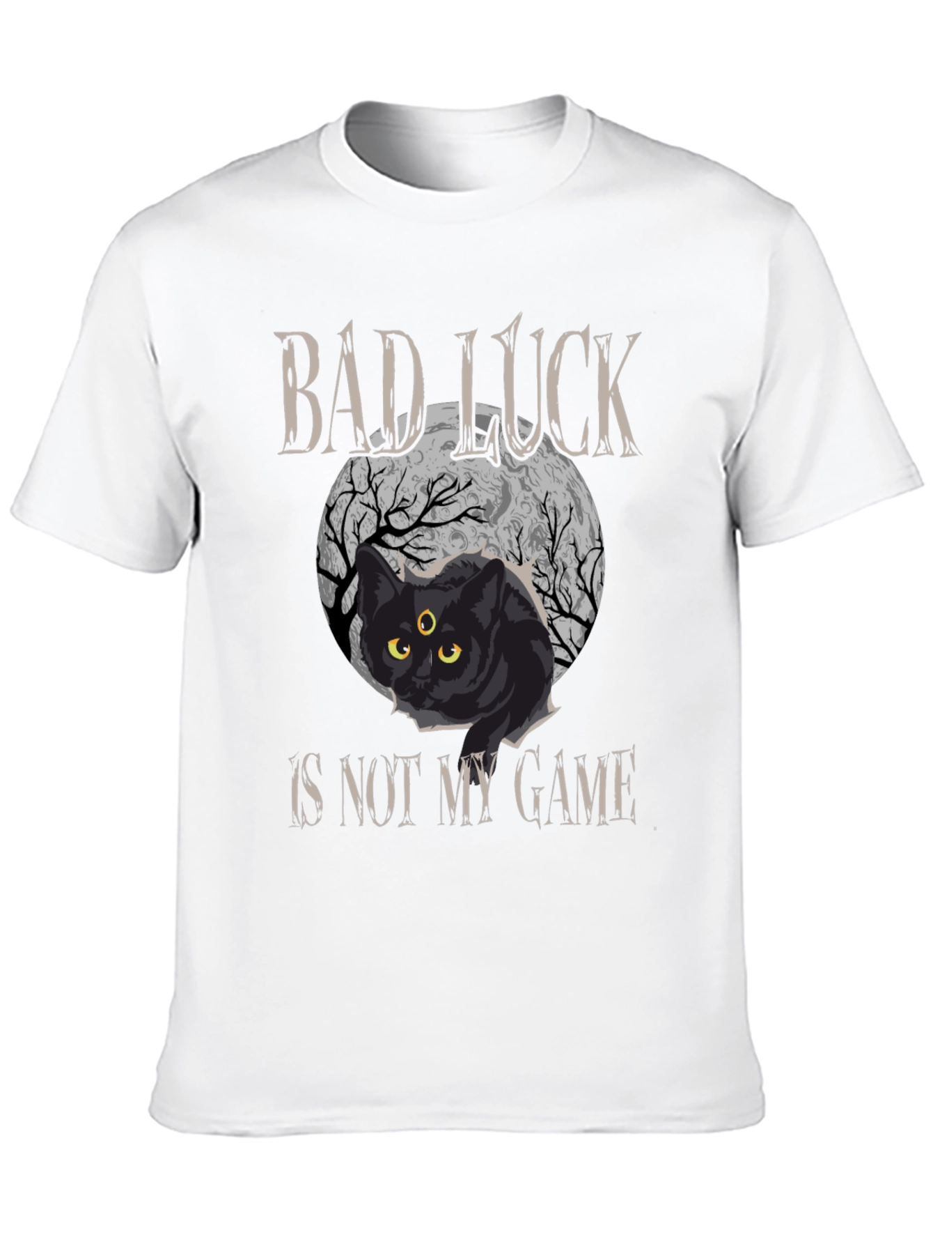 Bad Luck Cat Graphic Tee - Spooky Style