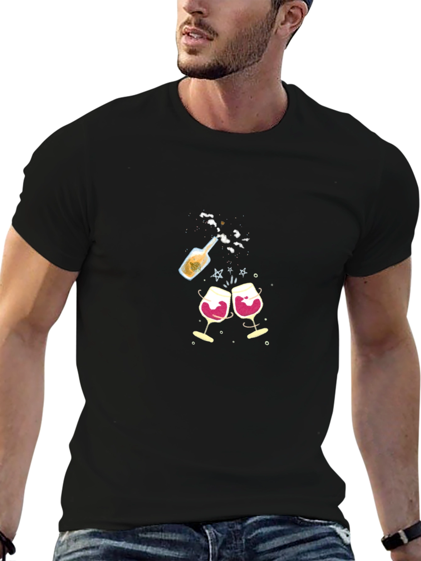Celebration T-Shirt: Wine Cheers Design