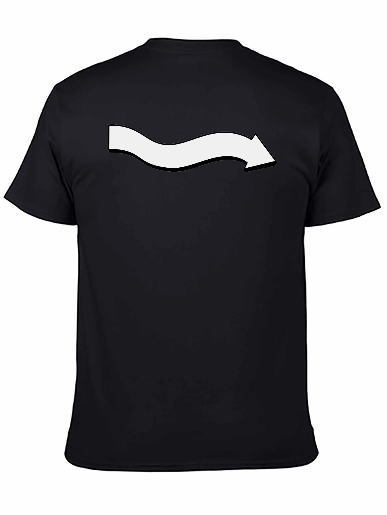 Mens Black T-Shirt with Wavy Arrow Design