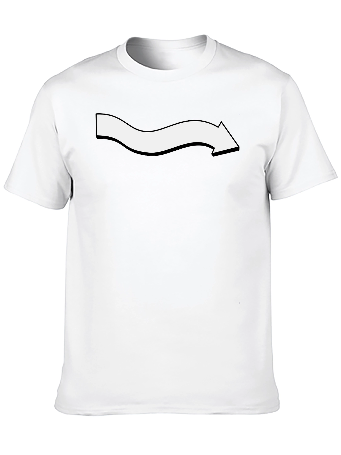 Mens Black T-Shirt with Wavy Arrow Design