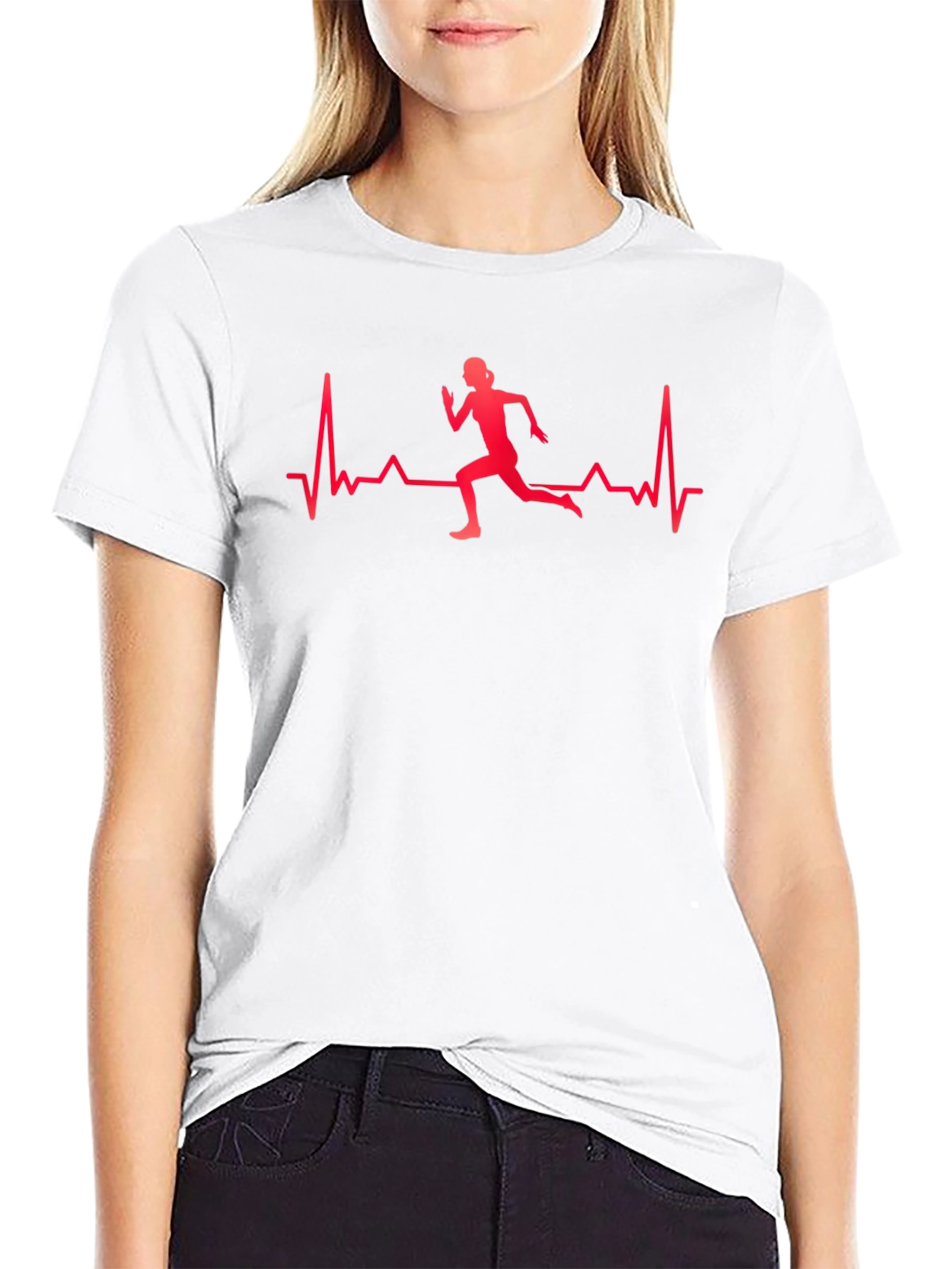 Runner Heartbeat Graphic Tee - Black