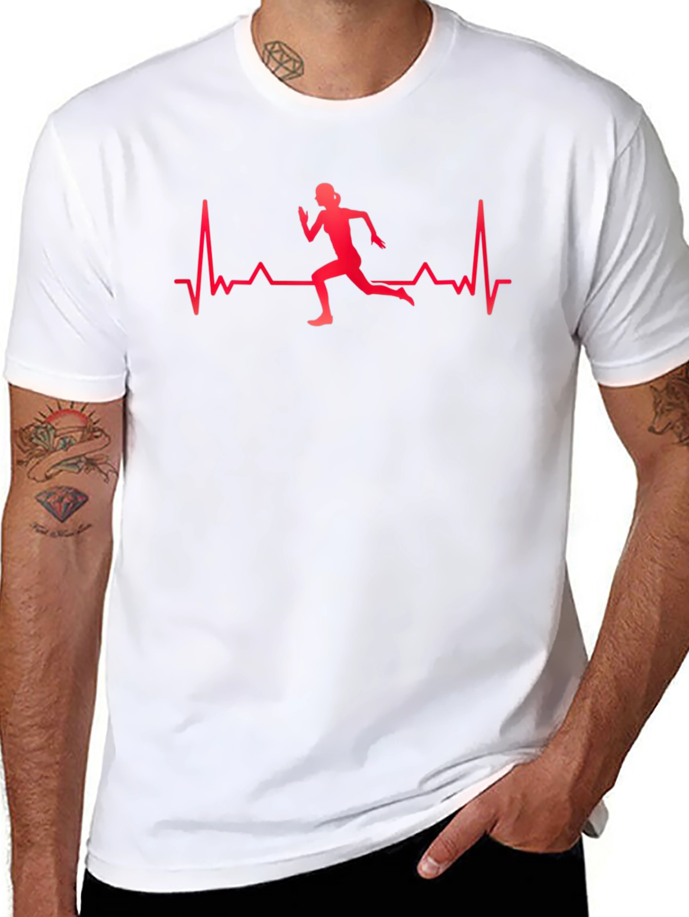Runner Heartbeat Graphic Tee - Black