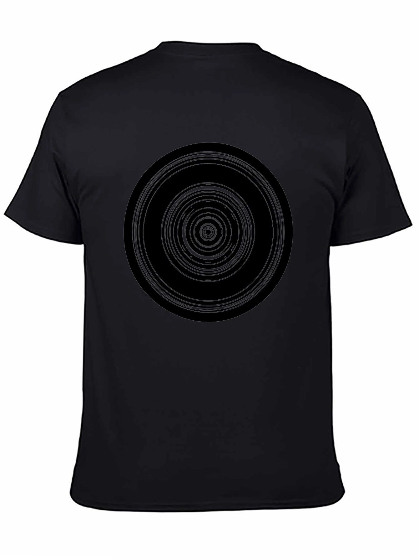 Hypnotic Circle Graphic Black T-Shirt