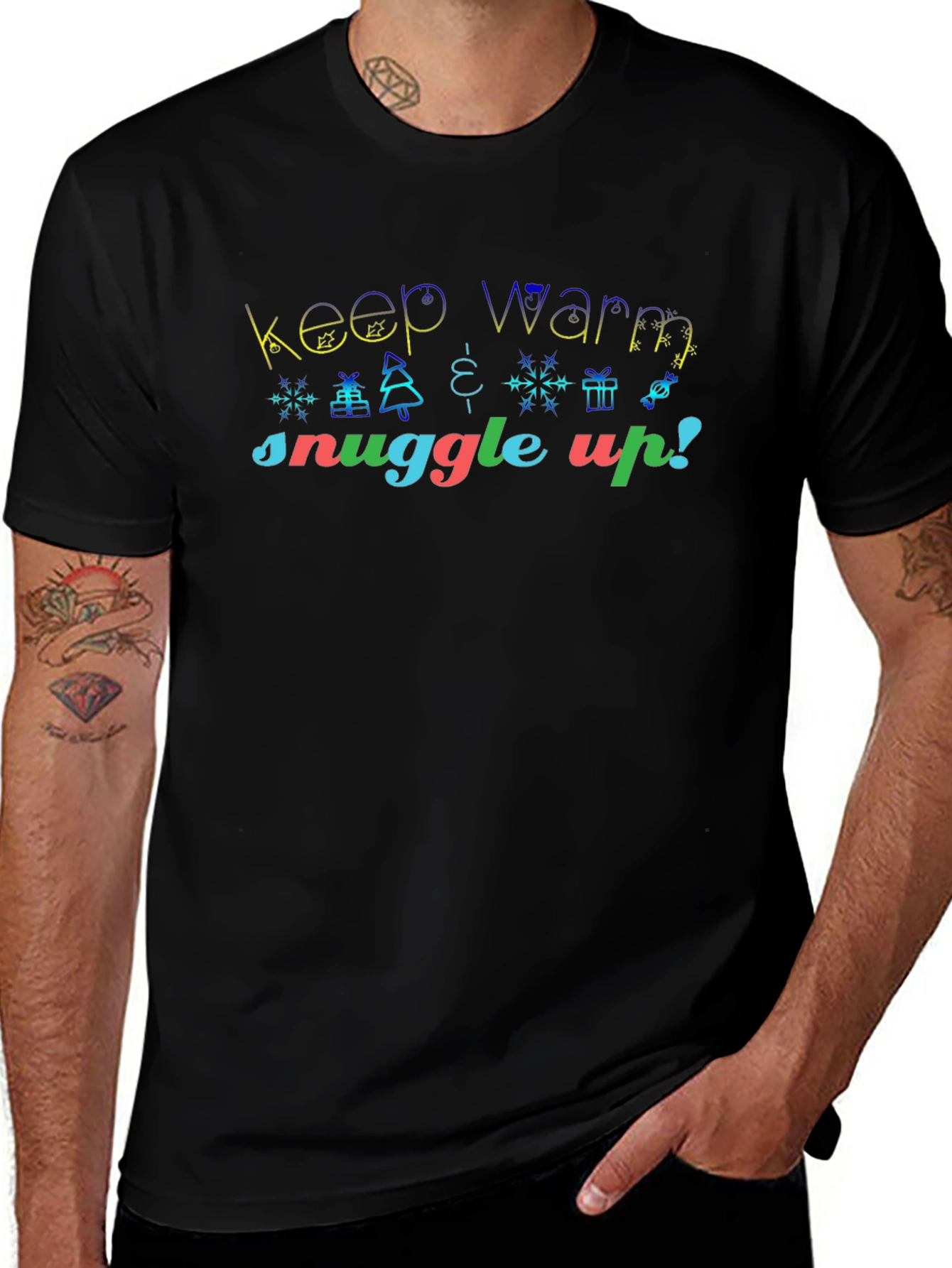 Festive Keep Warm Snuggle Up! Christmas Tee