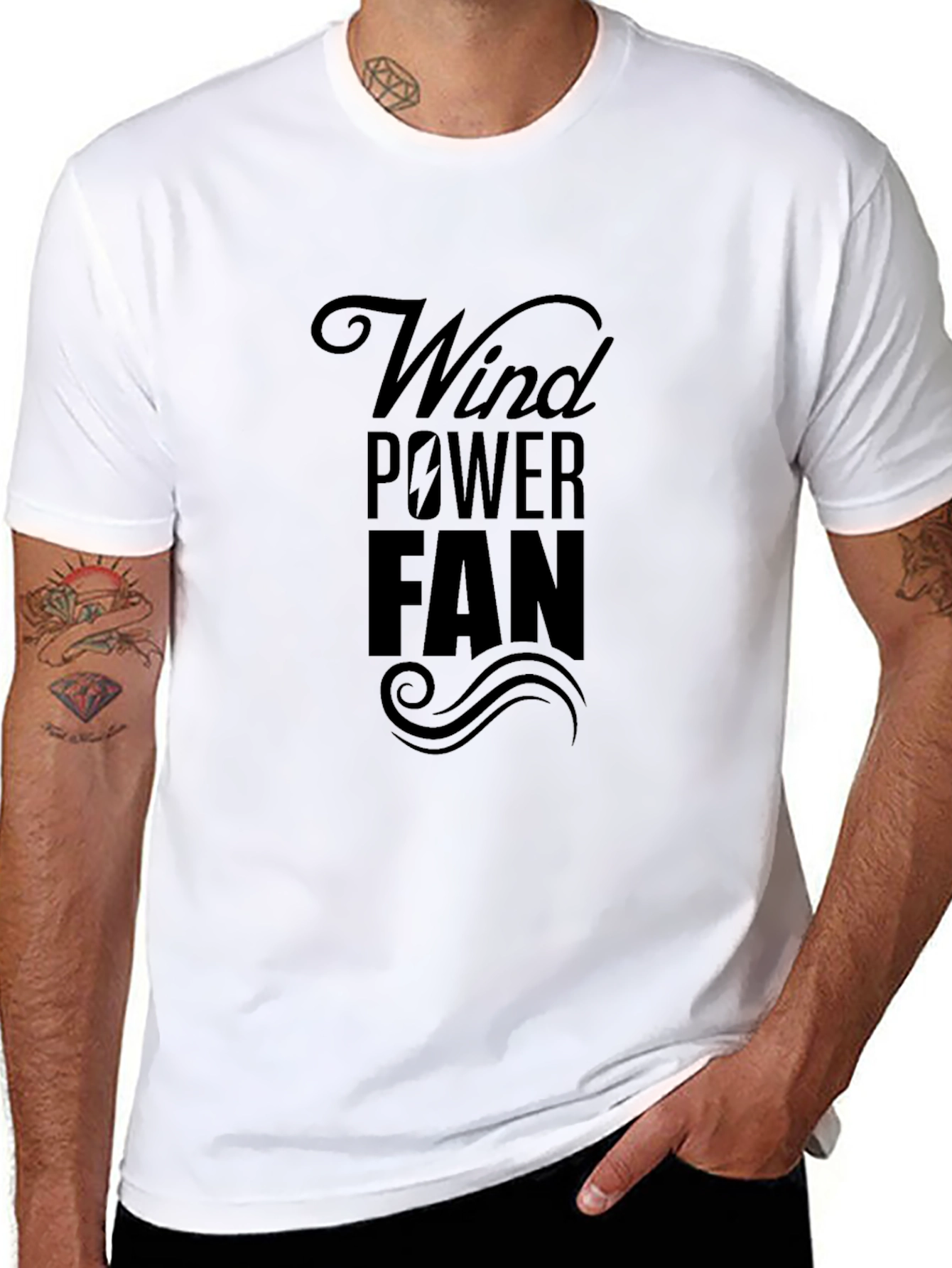 Wind Power Fan Black Cotton Tee