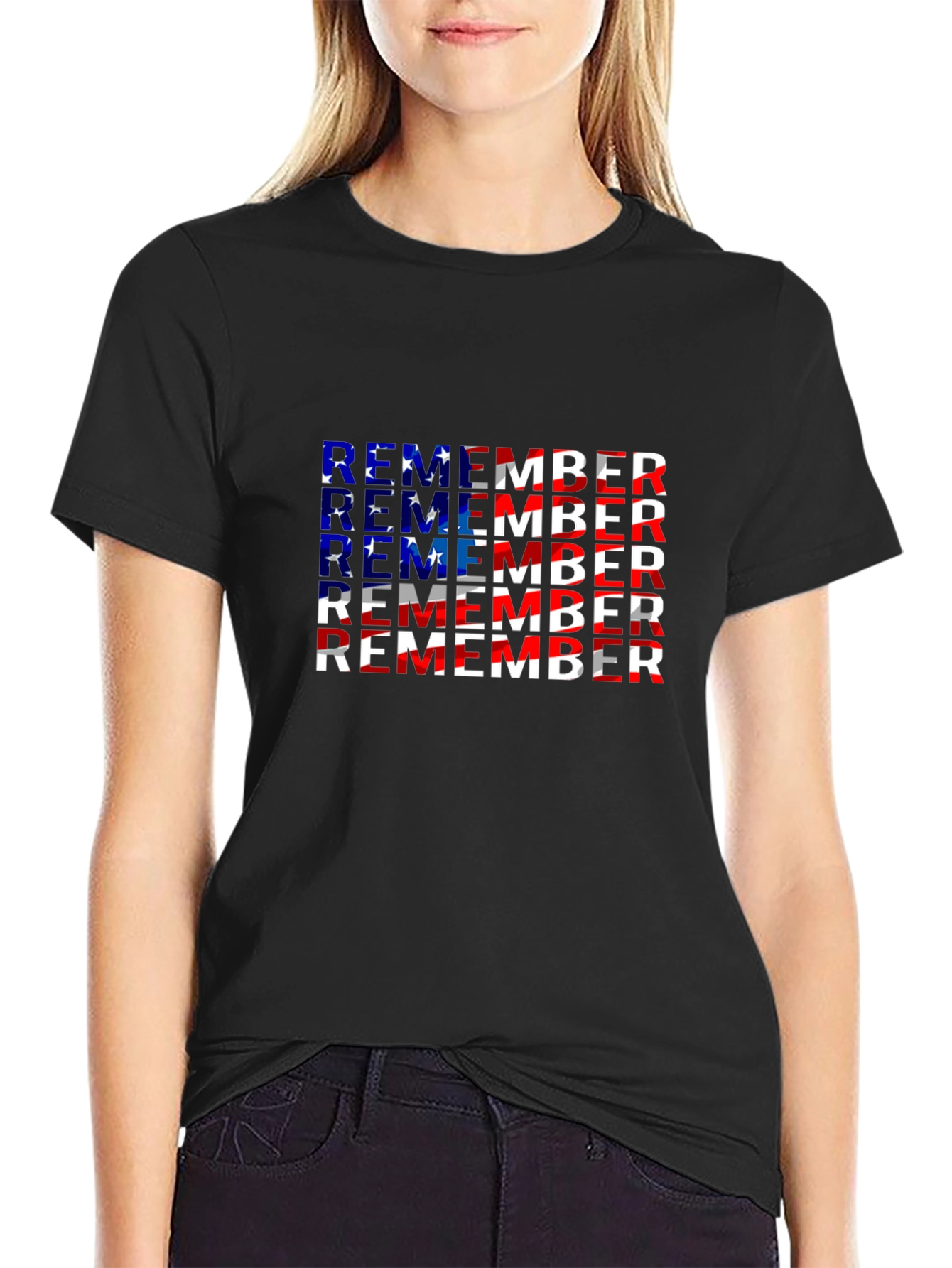Remember Patriotic American Flag T-Shirt