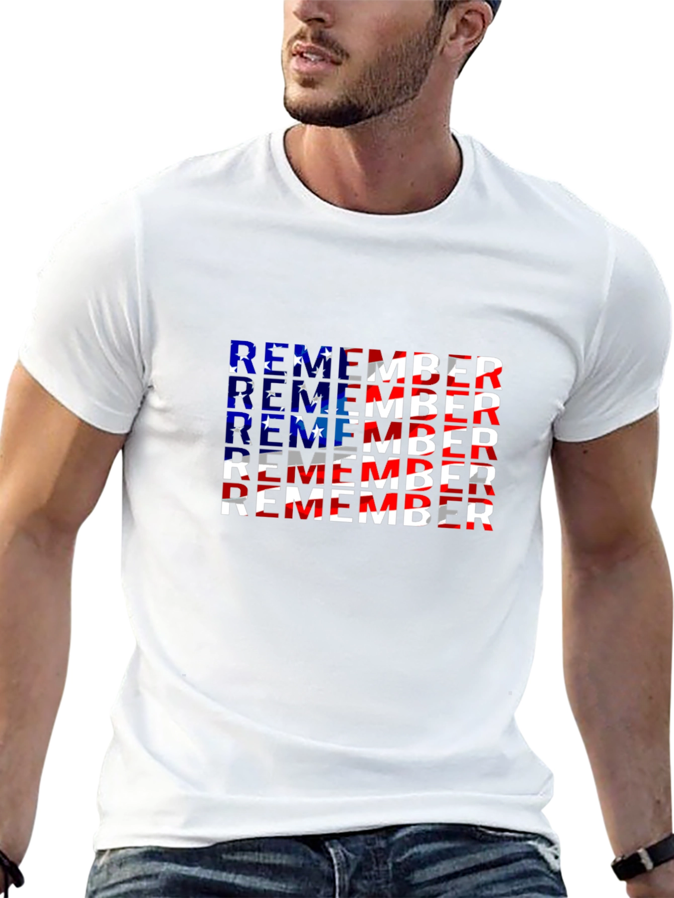 Remember Patriotic American Flag T-Shirt