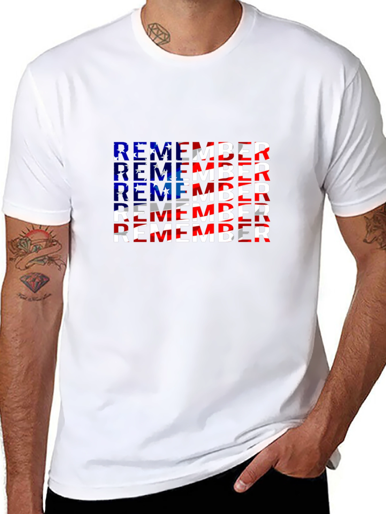 Remember Patriotic American Flag T-Shirt