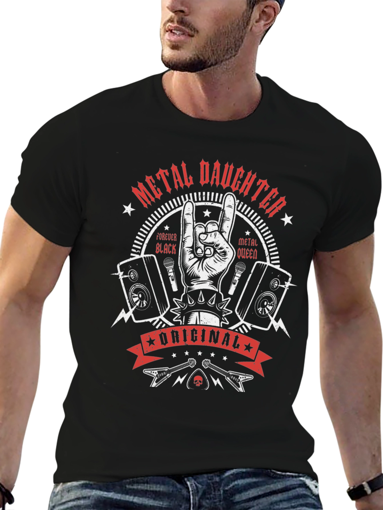 Metal Daughter Graphic T-Shirt - Rock Concert Apparel