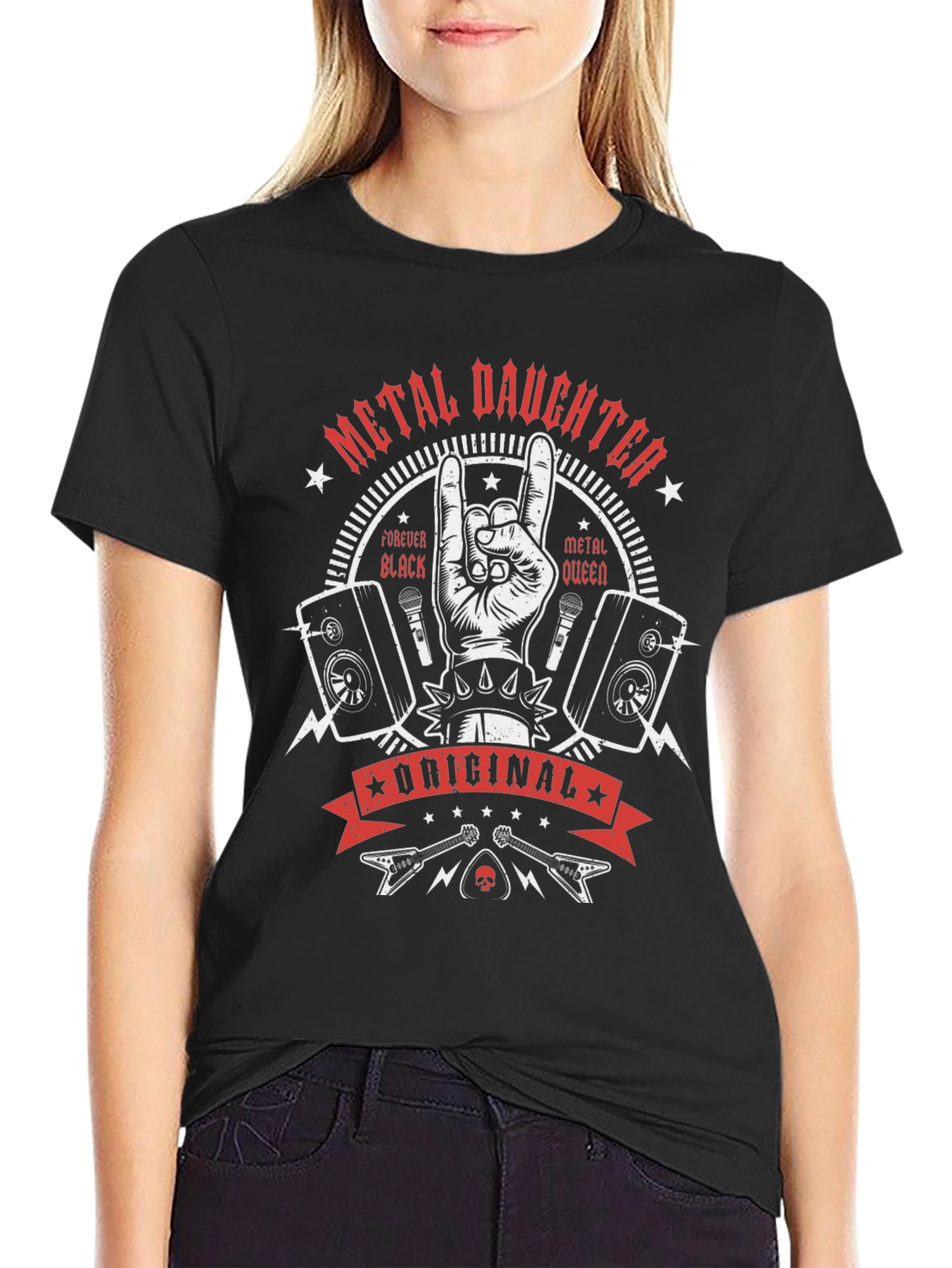 Metal Daughter Graphic T-Shirt - Rock Concert Apparel