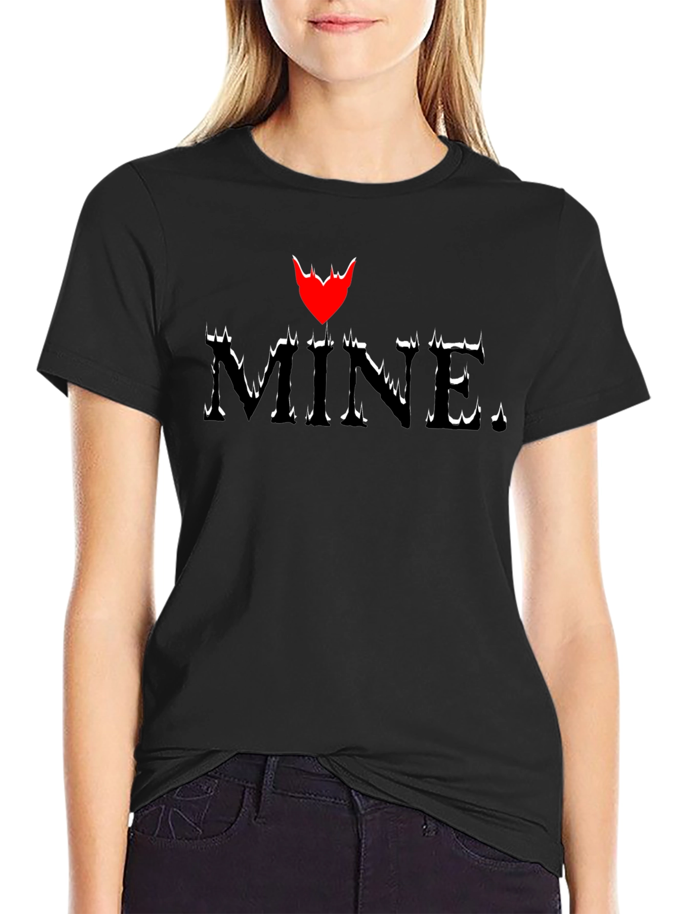 Mine. Heart Graphic Black T-Shirt