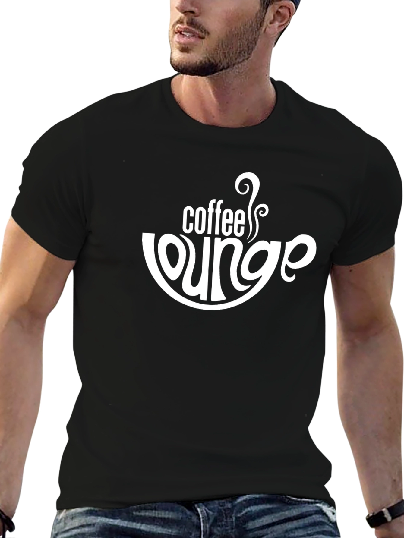 Coffee Lounge Graphic Tee - Unisex Black T-Shirt