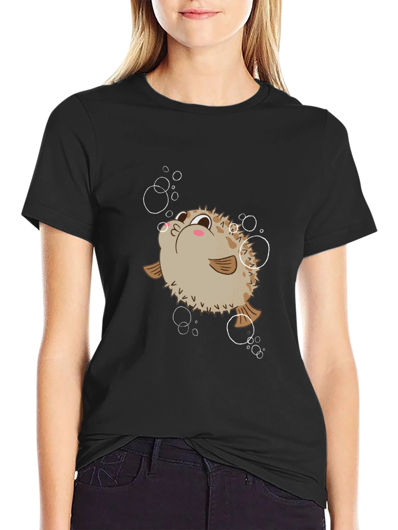 Puffer Fish Black T-Shirt