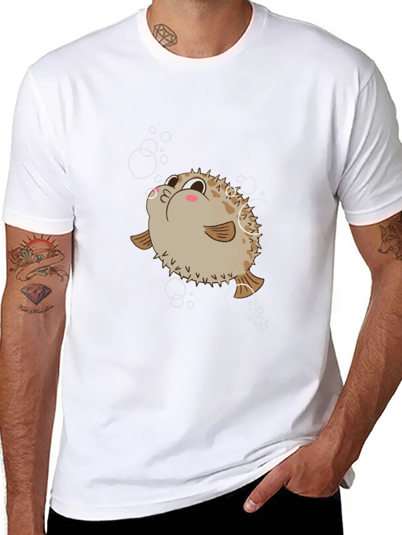 Puffer Fish Black T-Shirt
