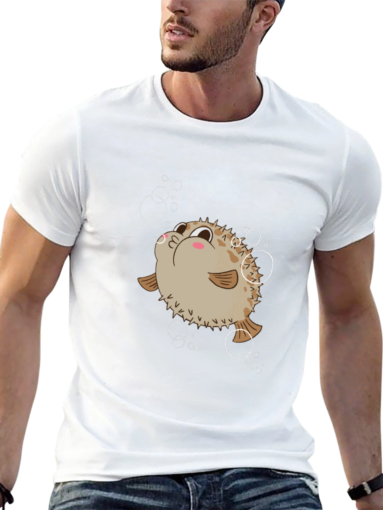 Puffer Fish Black T-Shirt